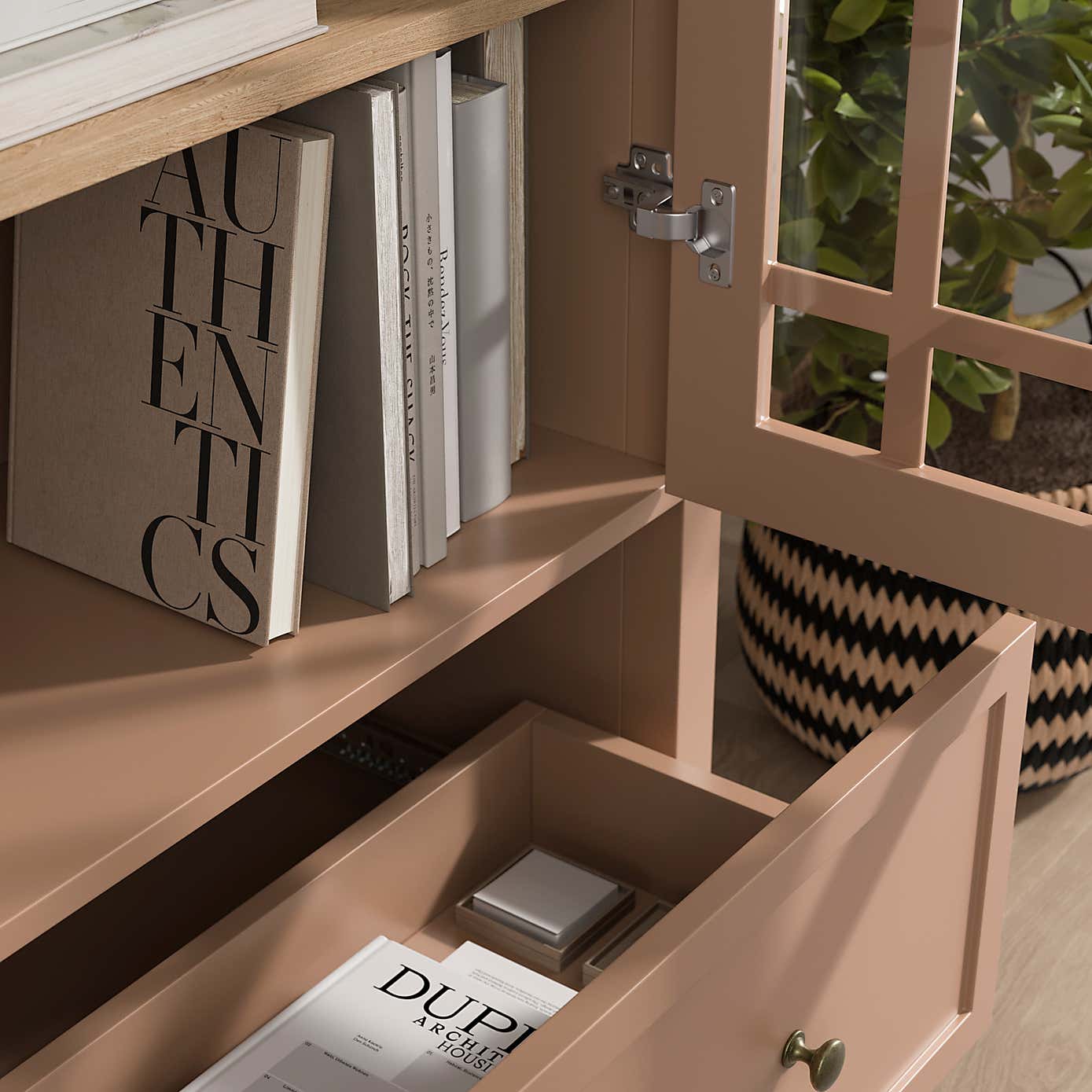 Hanworth Large Display Cabinet, Clay