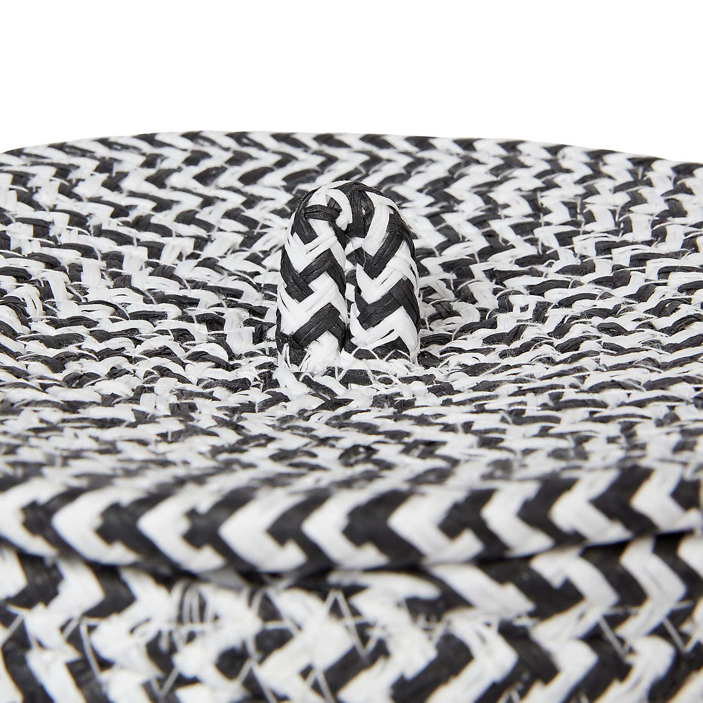 Set of 2 Paper Black Woven Storage Baskets