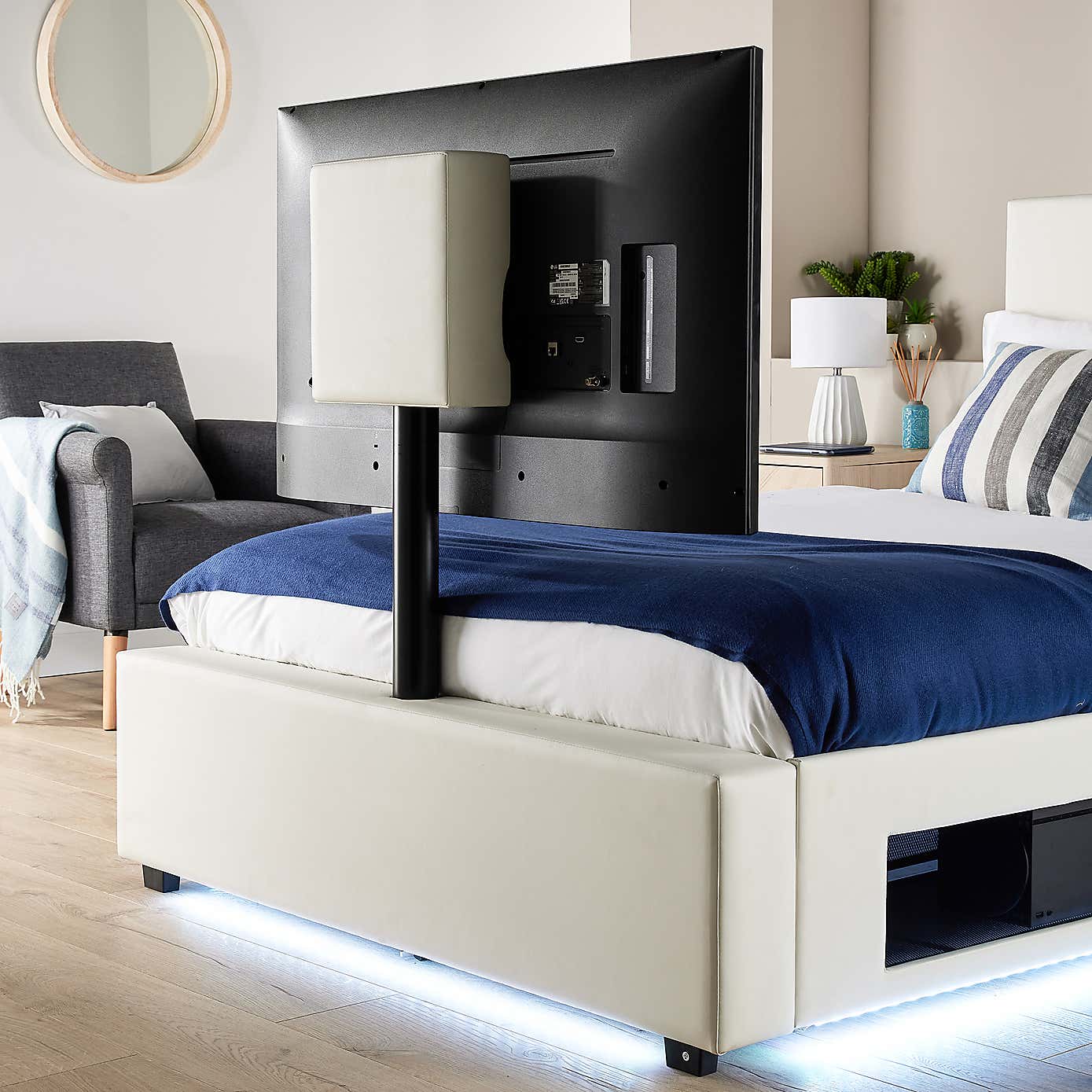 X Rocker Living Ava TV Bed with LED Lights and TV Mount