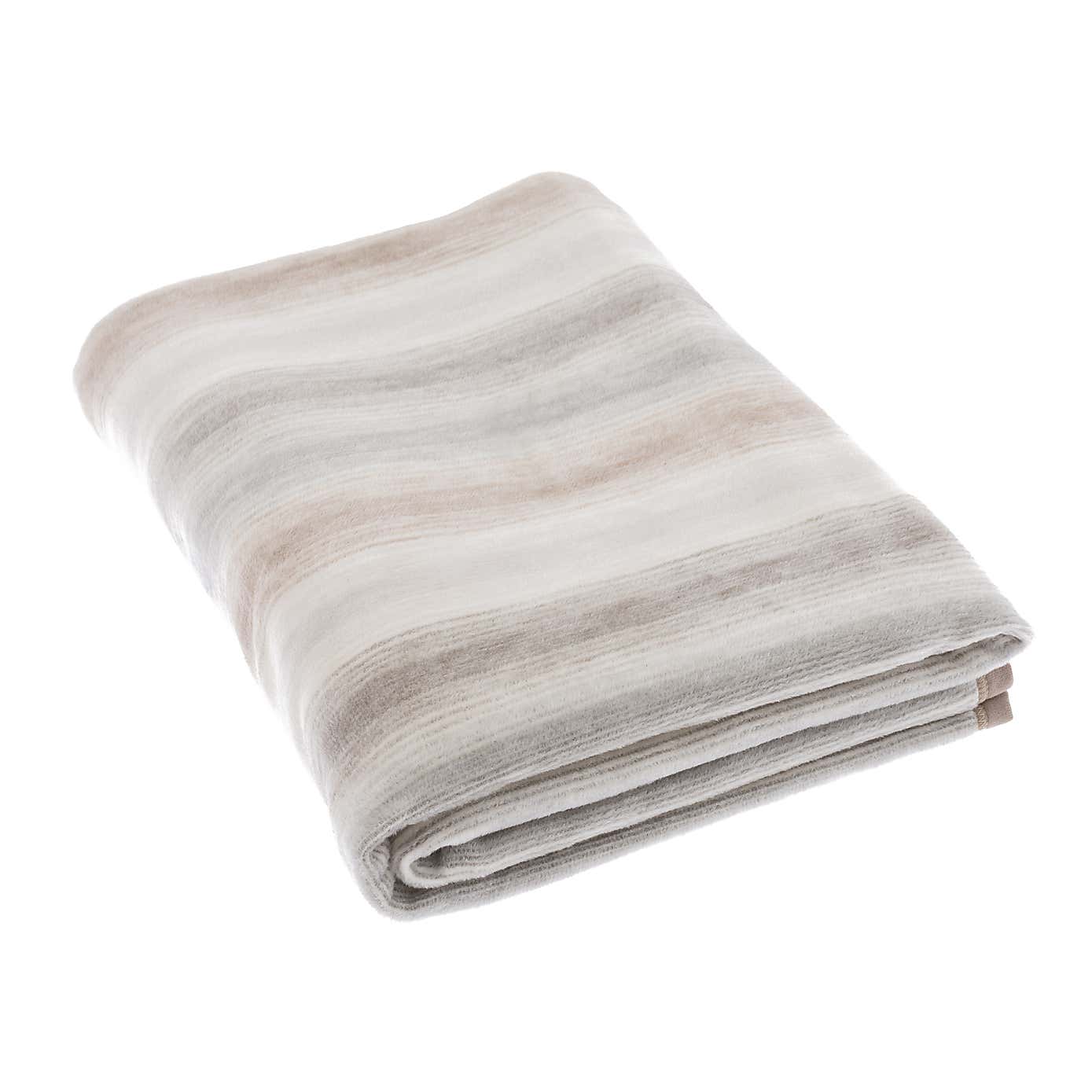Thermosoft Ombre Stripe Natural Throw