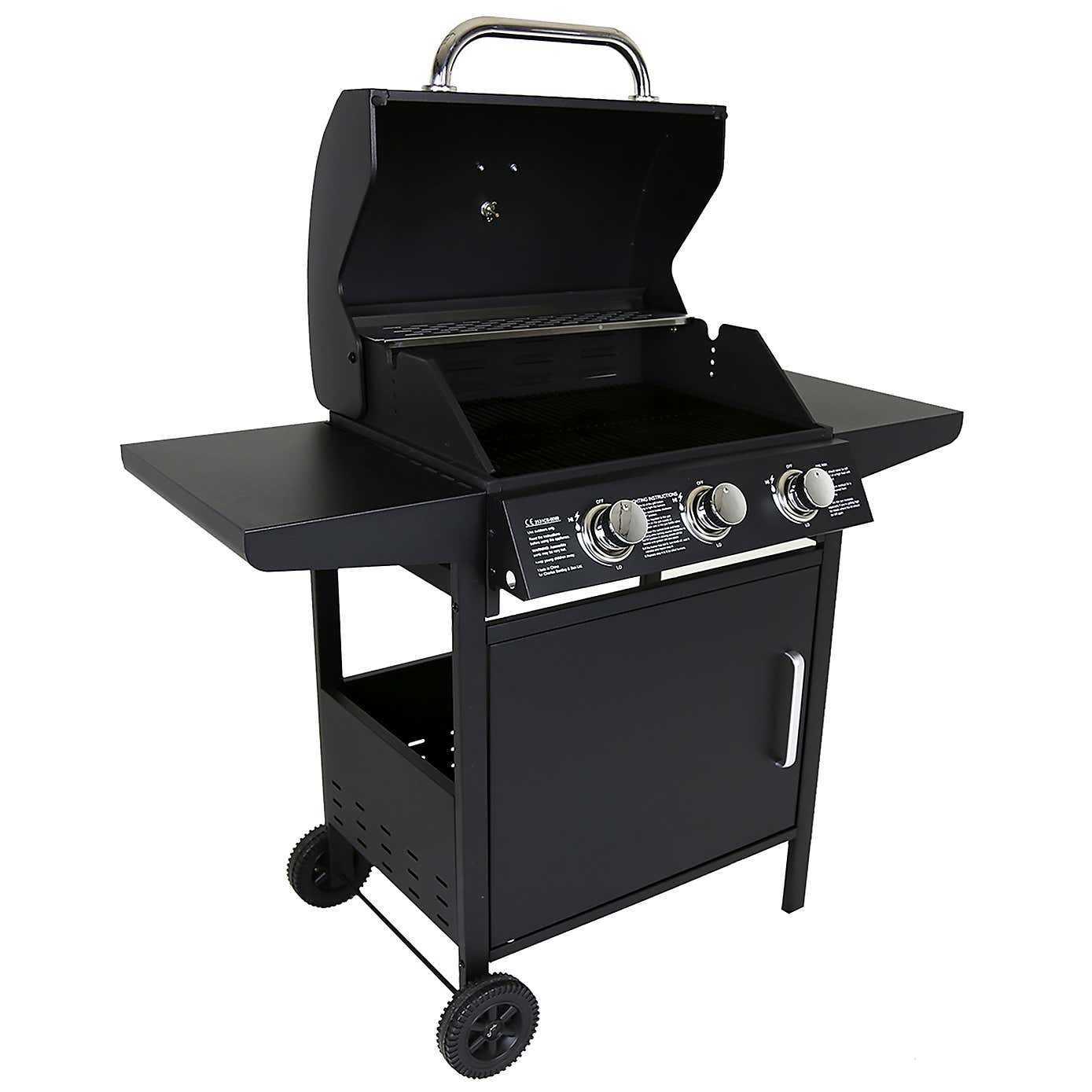 Charles Bentley Steel 3 Burner Gas BBQ