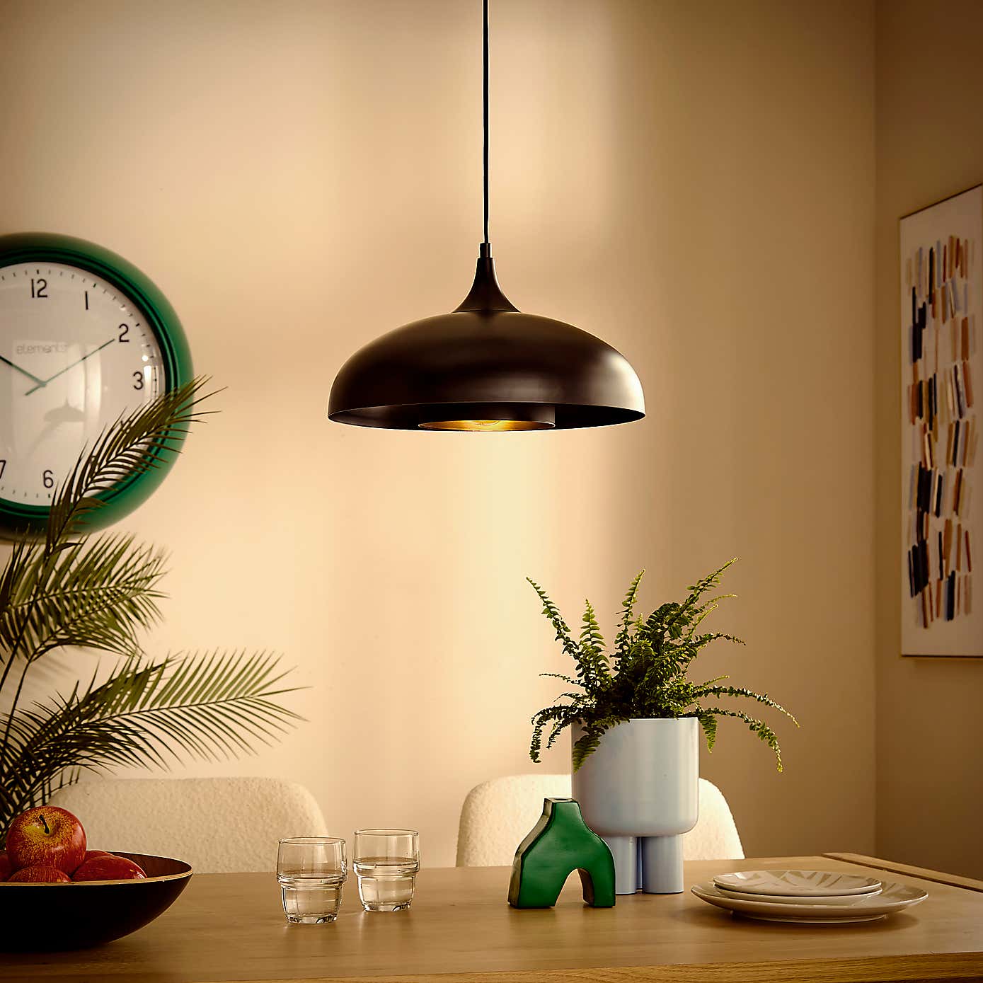 Elements Lennon Industrial 2 Tier Dome Pendant Light
