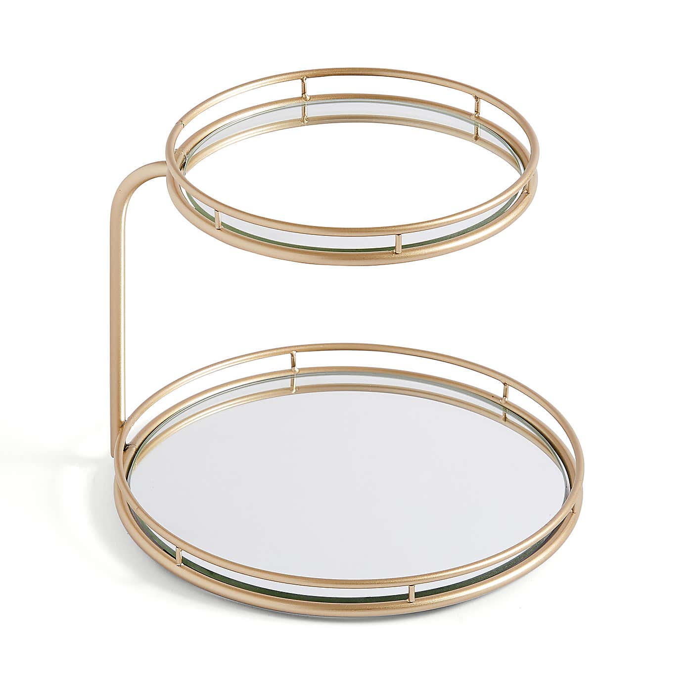 2 Tier Modern Luxe Mirrored Storage Tray