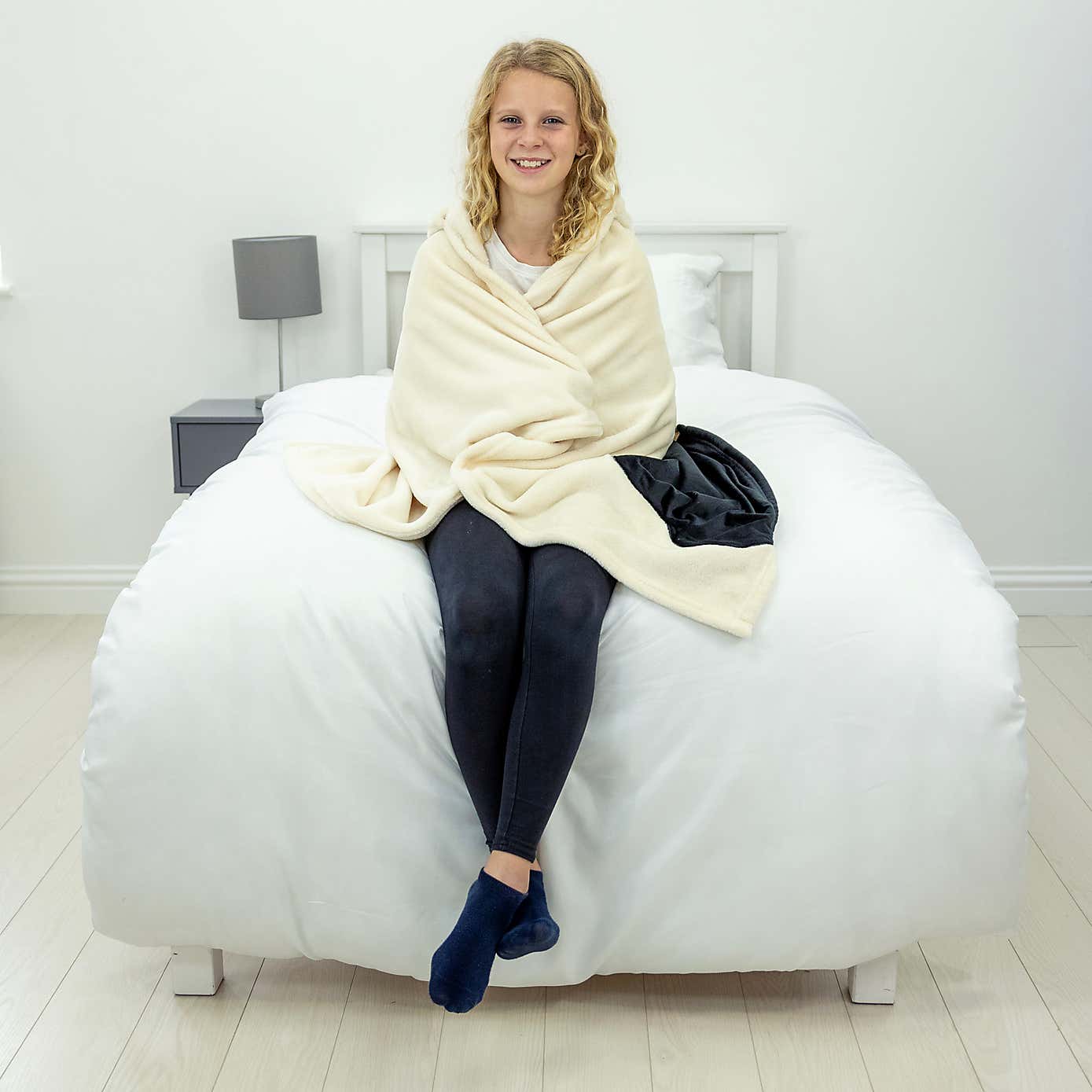 Kids Squishmallows Camcat 3D Hooded Fleece Blk