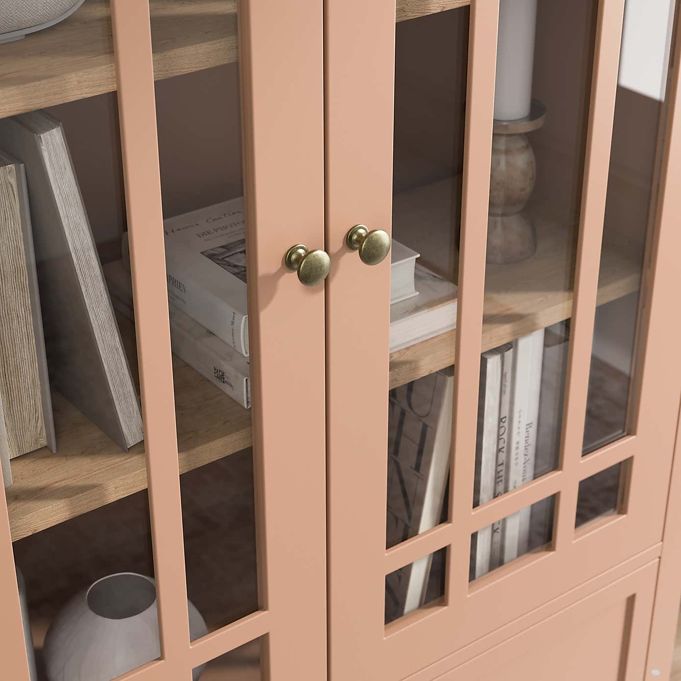 Hanworth Large Display Cabinet, Clay