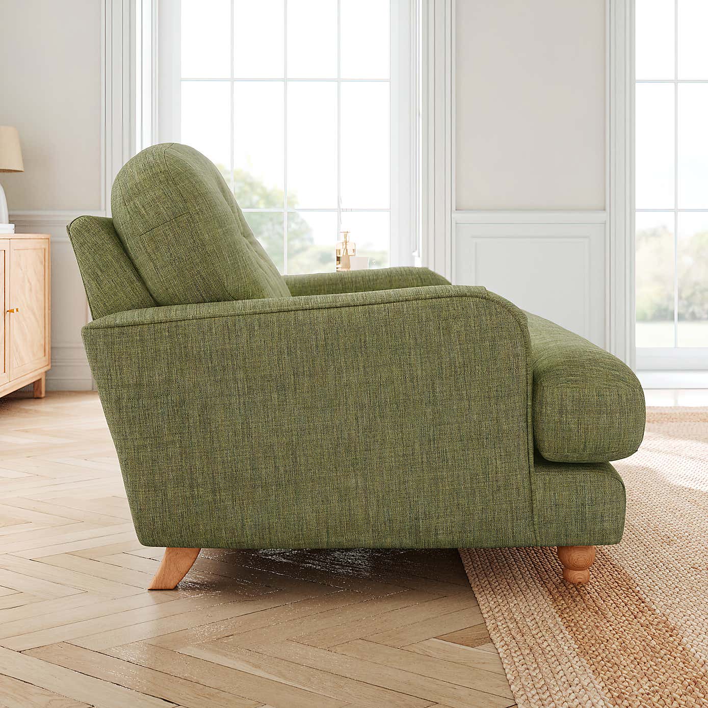 Martha Faux Linen Snuggle Chair