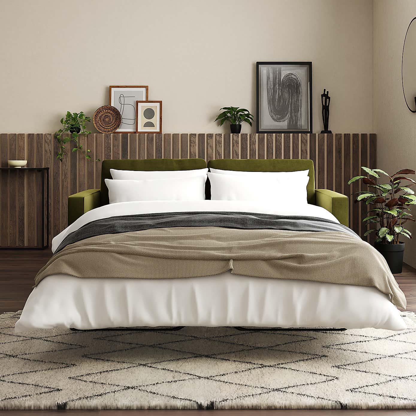 Zoe Velvet 3 Seater Double Sofa Bed