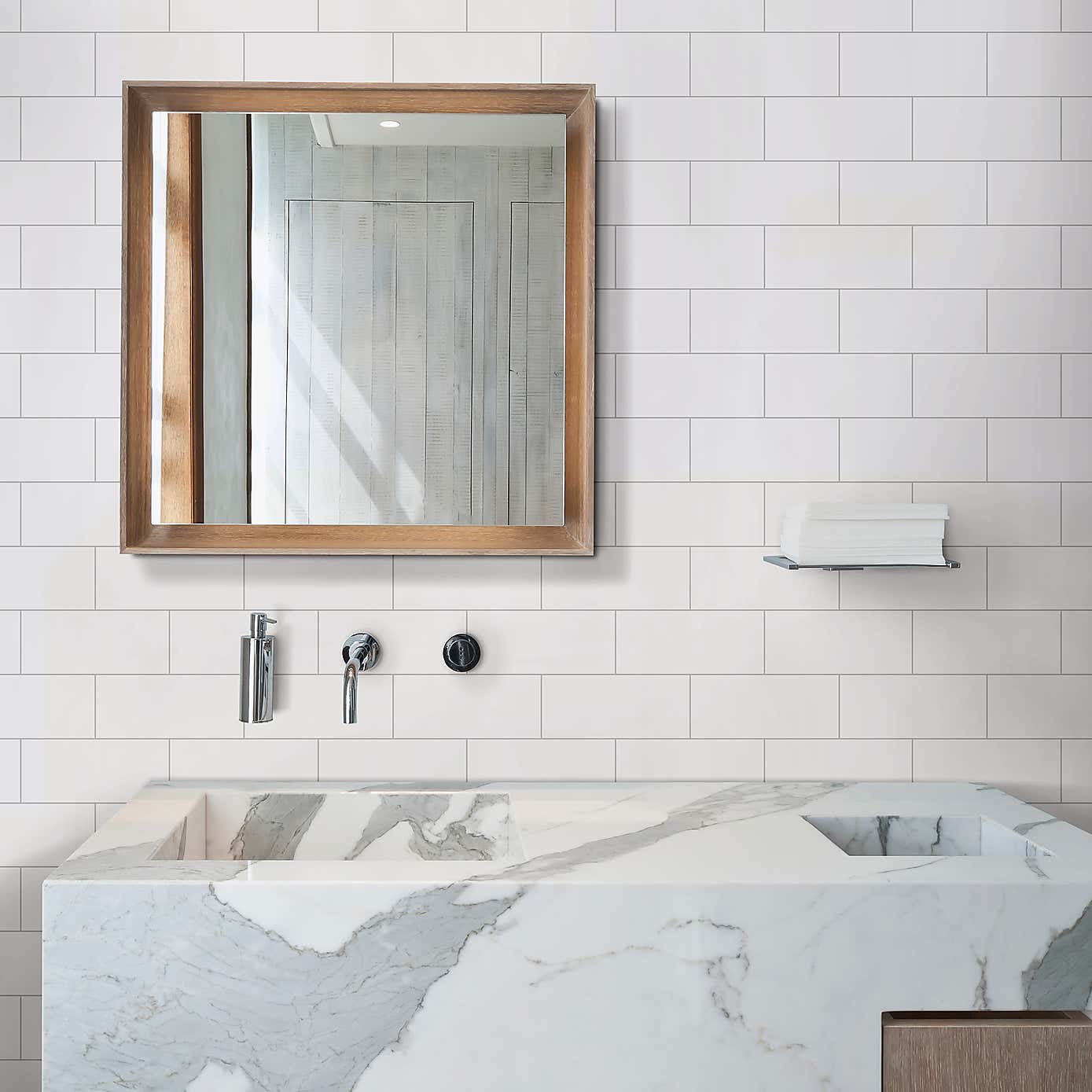 InHome White Self Adhesive Backsplash Sticky Back Plastic