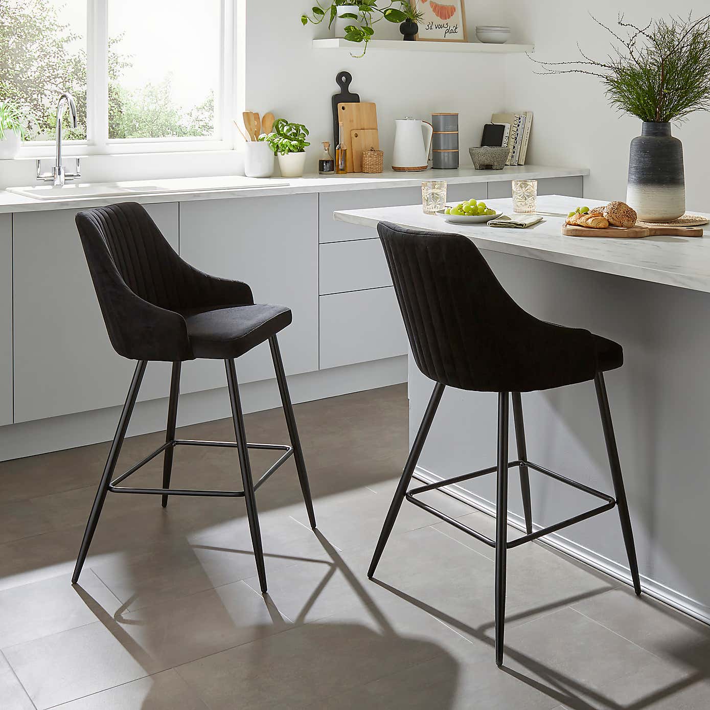 Shea Bar Stool, Velvet