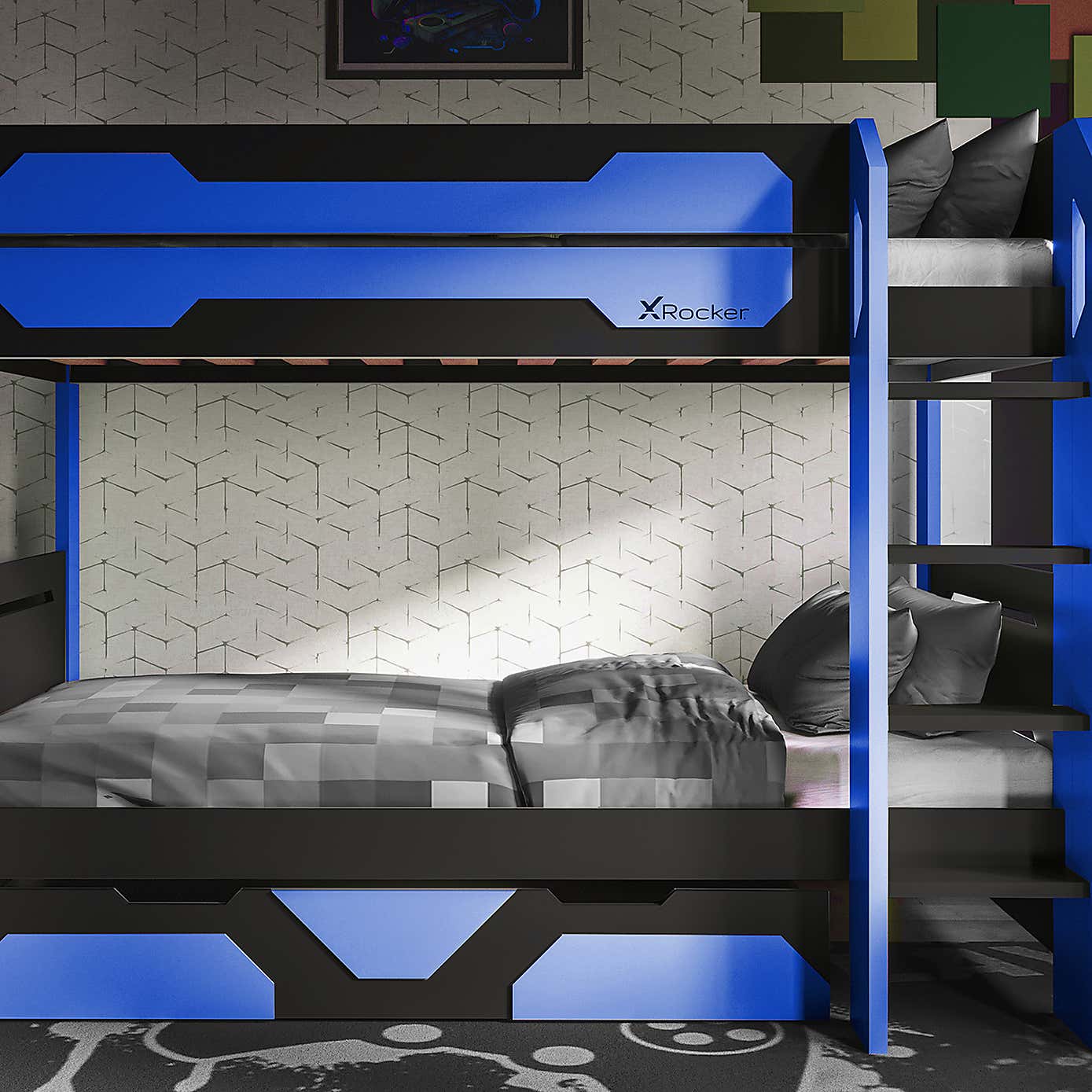 X Rocker Battalion Gaming Bunk Bed with Trundle