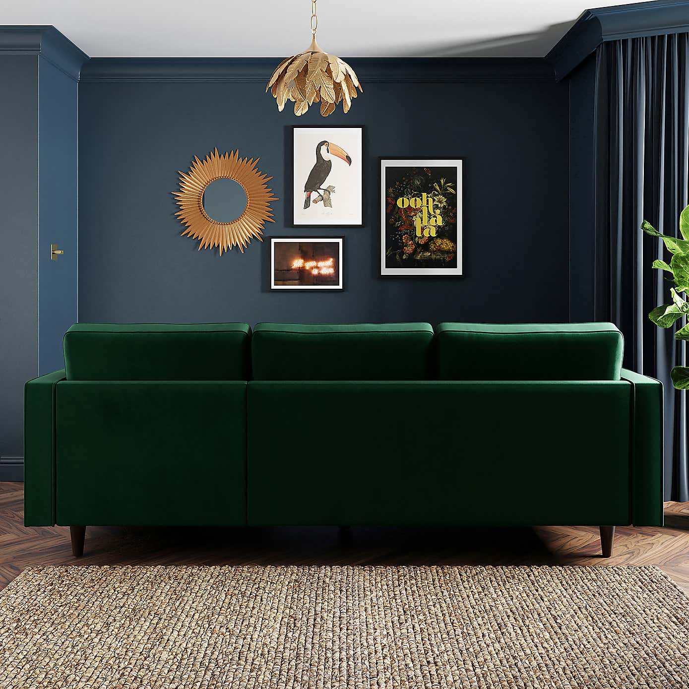 Zoe Velvet Left Hand Corner Sofa