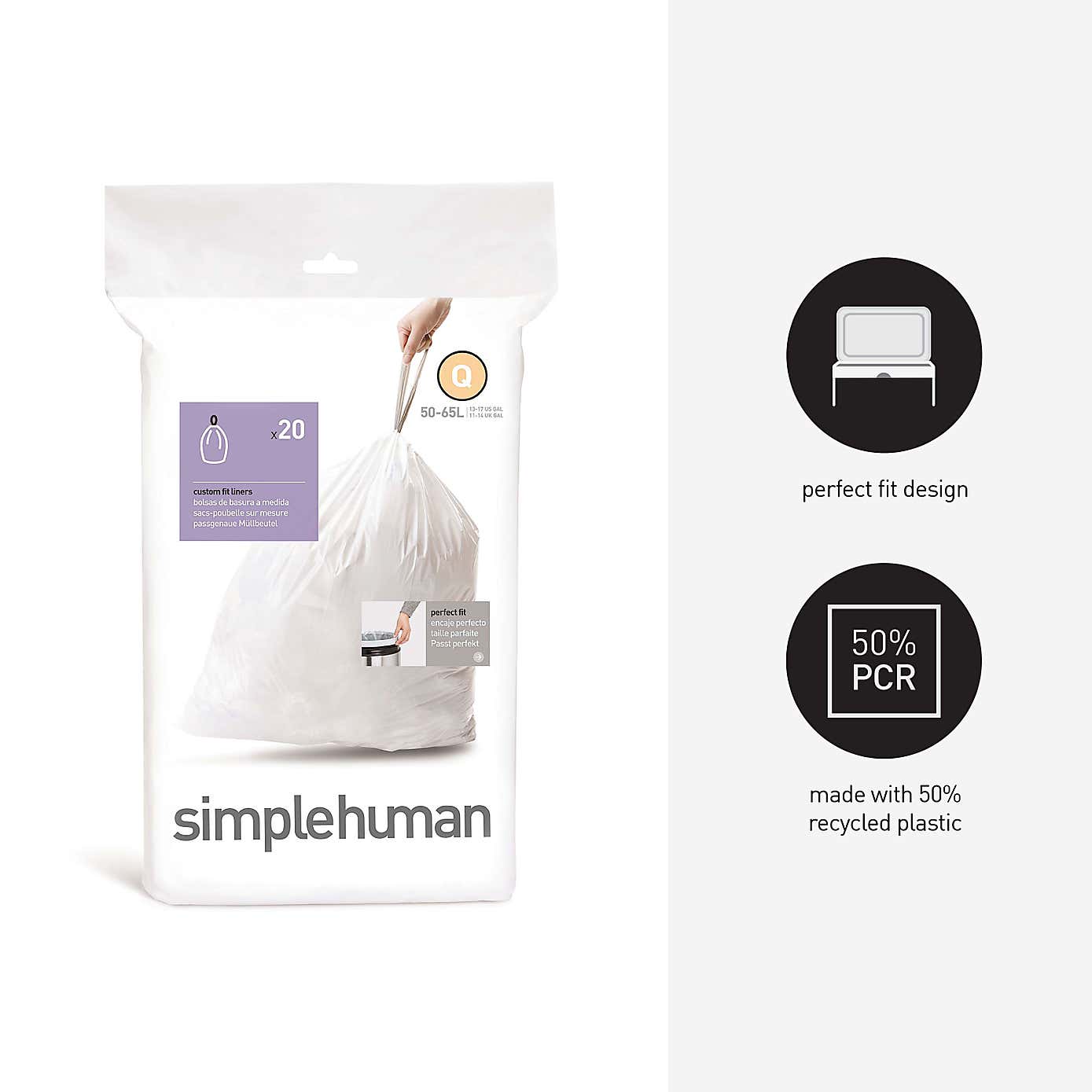 simplehuman Q 50 Litre Bin Liners