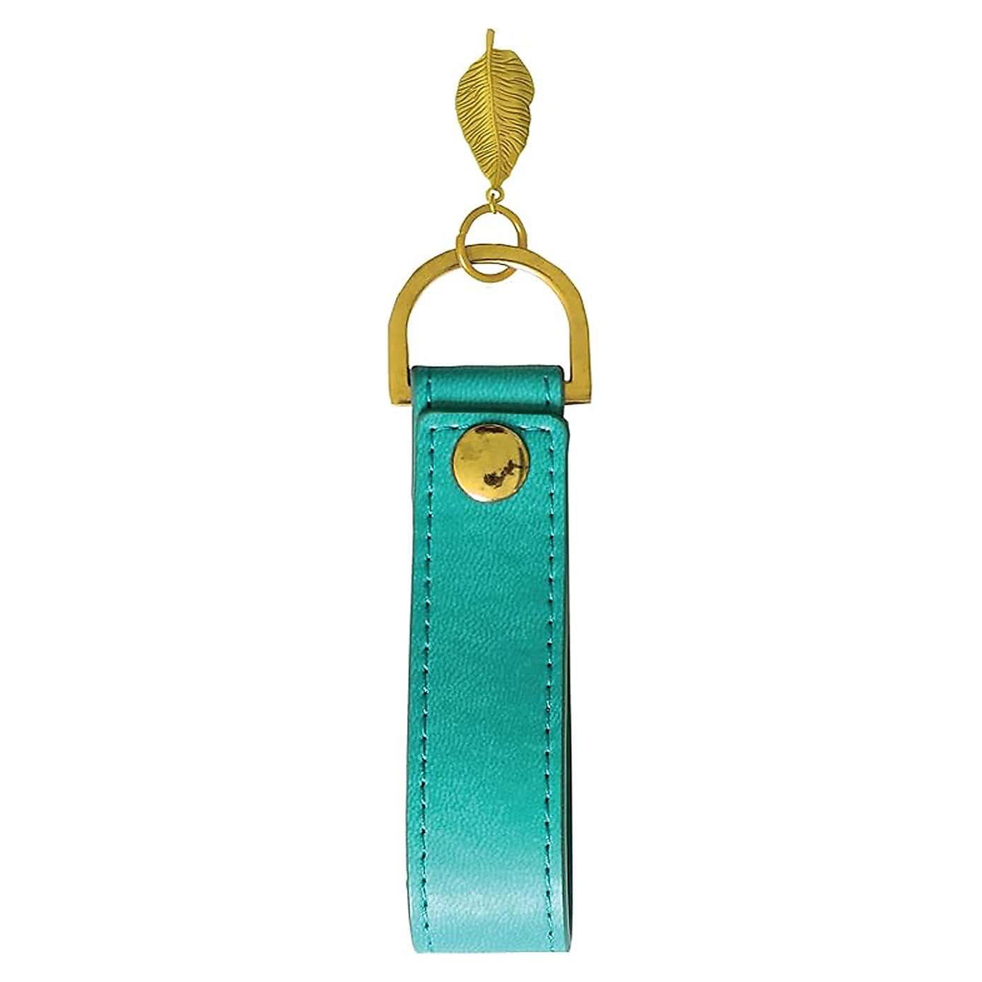 Brandvine Leaf Teal Keyring