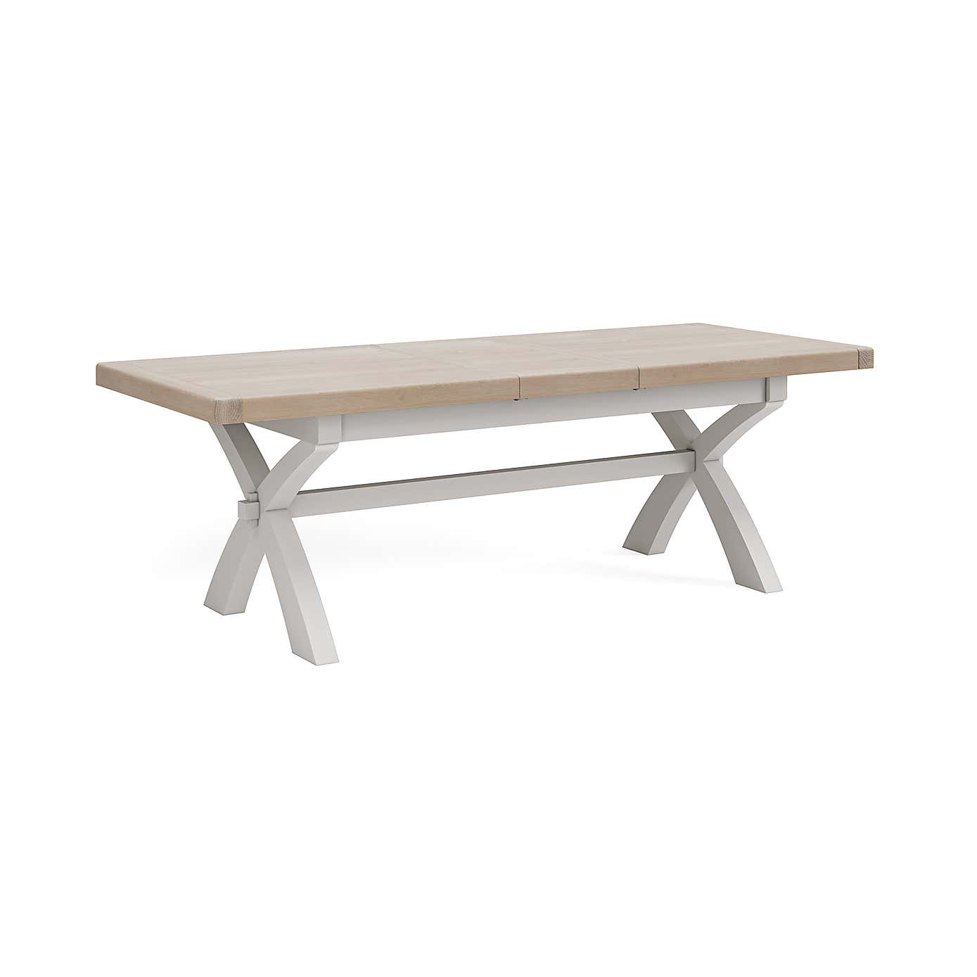 Salcombe 6-8 Seater Cross Leg Extendable Dining Table