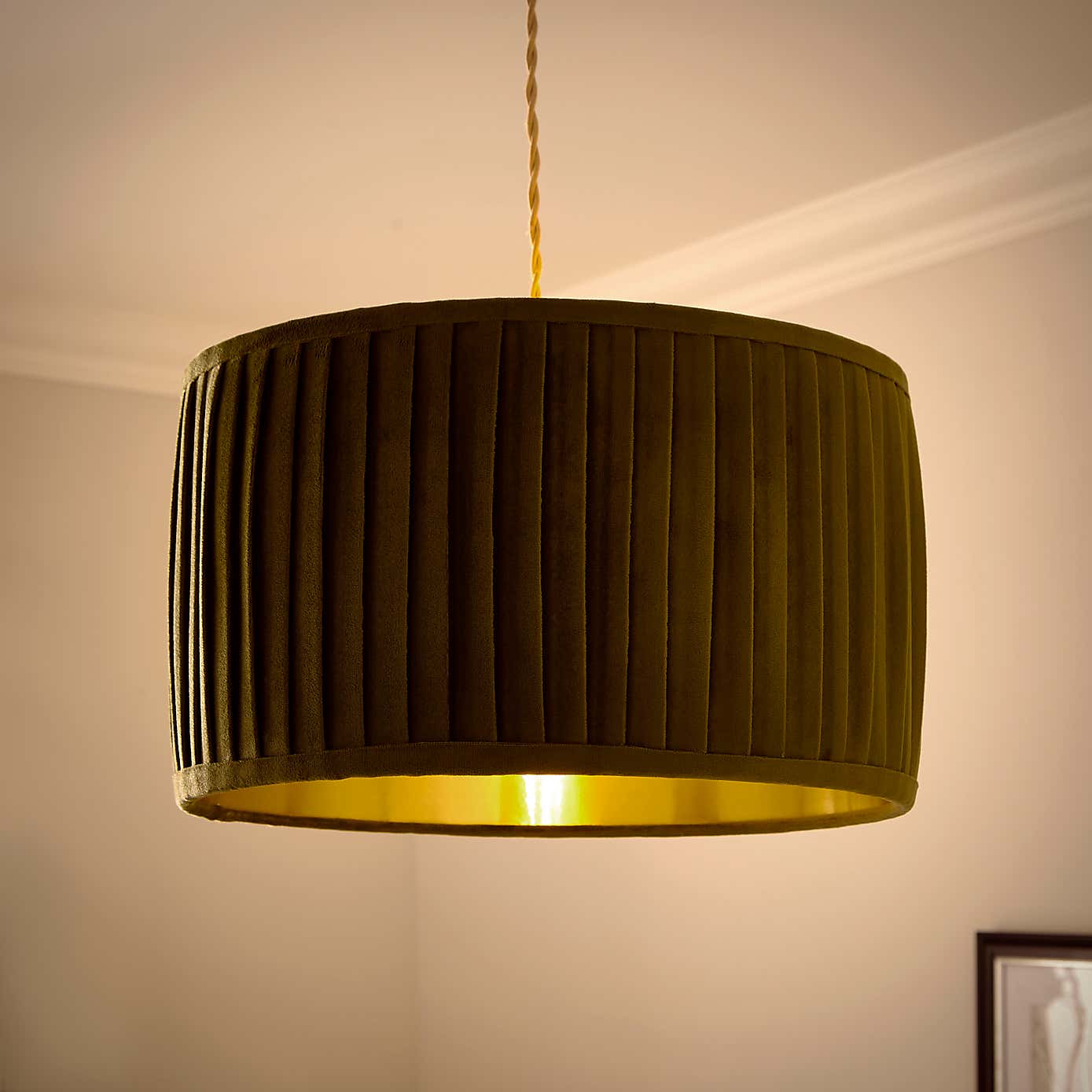 Sawyer Pleated Velvet Drum Lamp Shade