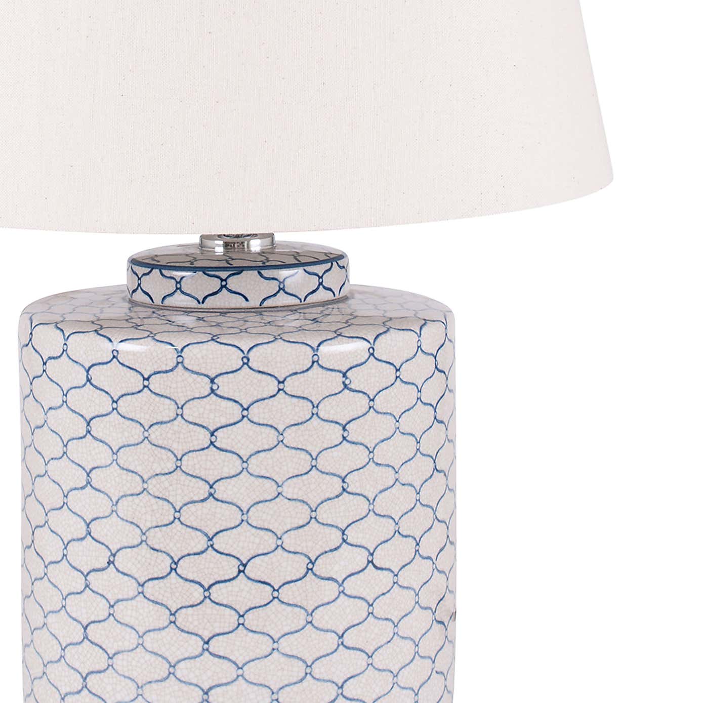 Demetri Grey and Blue Detail Ceramic Table Lamp