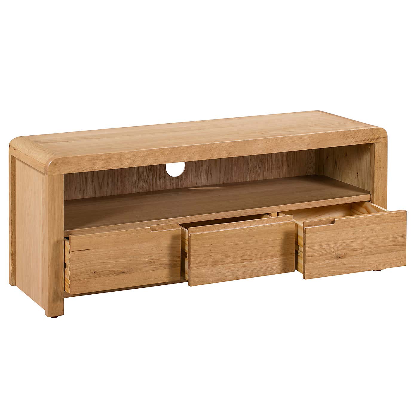 Curve Oak TV Unit