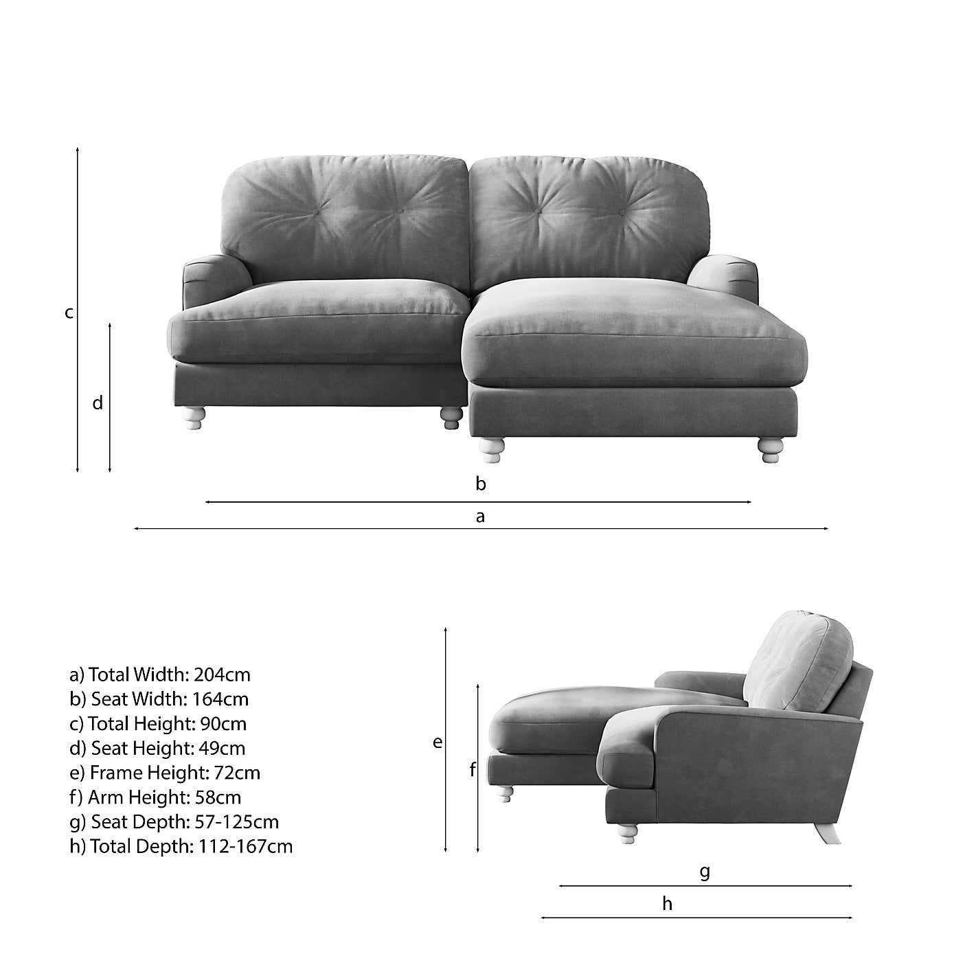 Martha Vintage Chenille Corner Chaise Sofa