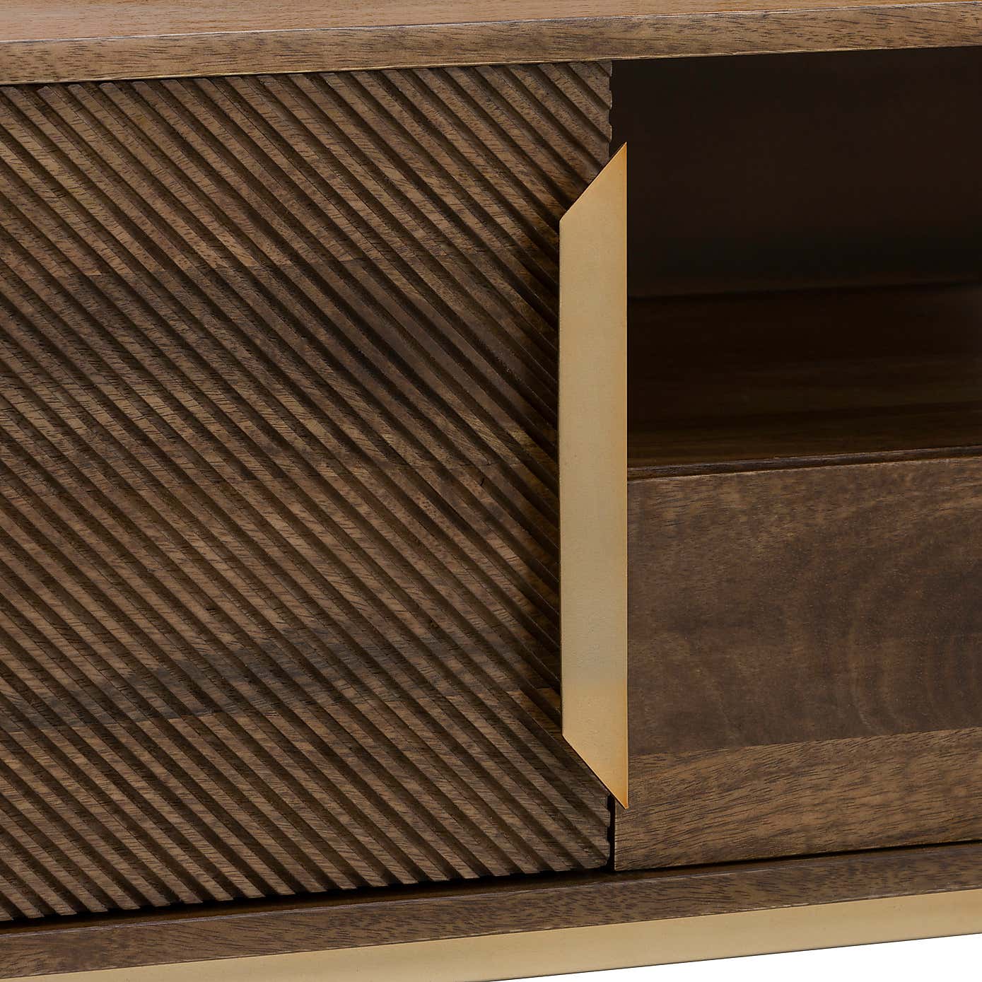 Anya Wide TV Unit, Mango Wood for TVs up to 55"