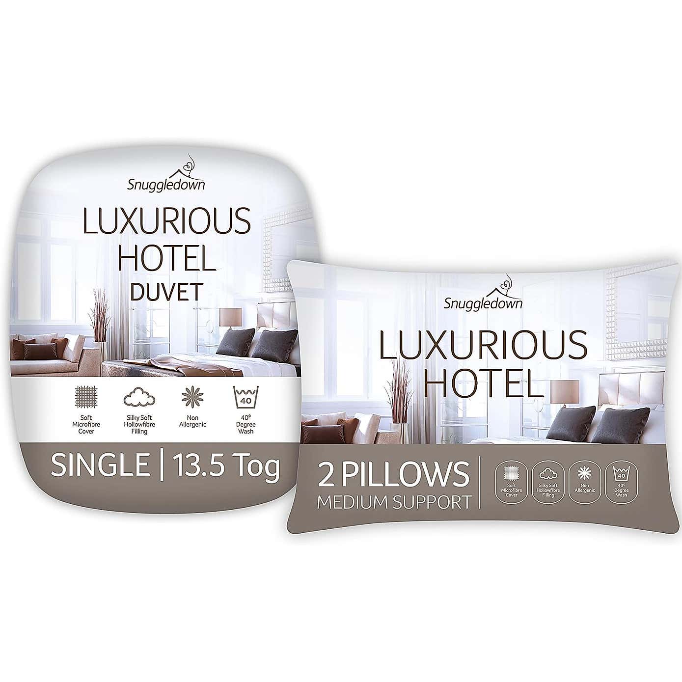 Snuggledown Luxurious Hotel 13.5 Tog Duvet and Pillow Set