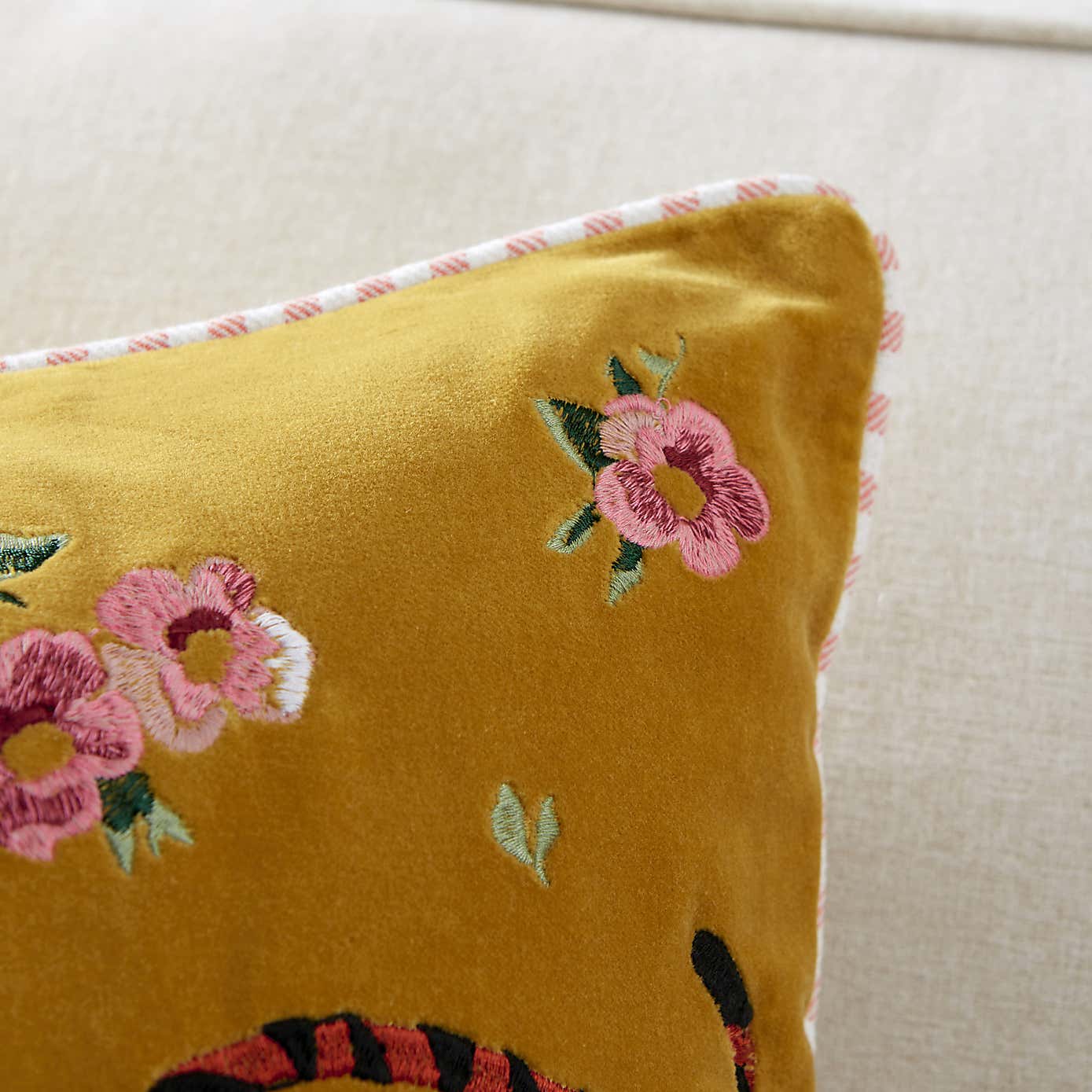 Cotton Velvet Tiger Cushion