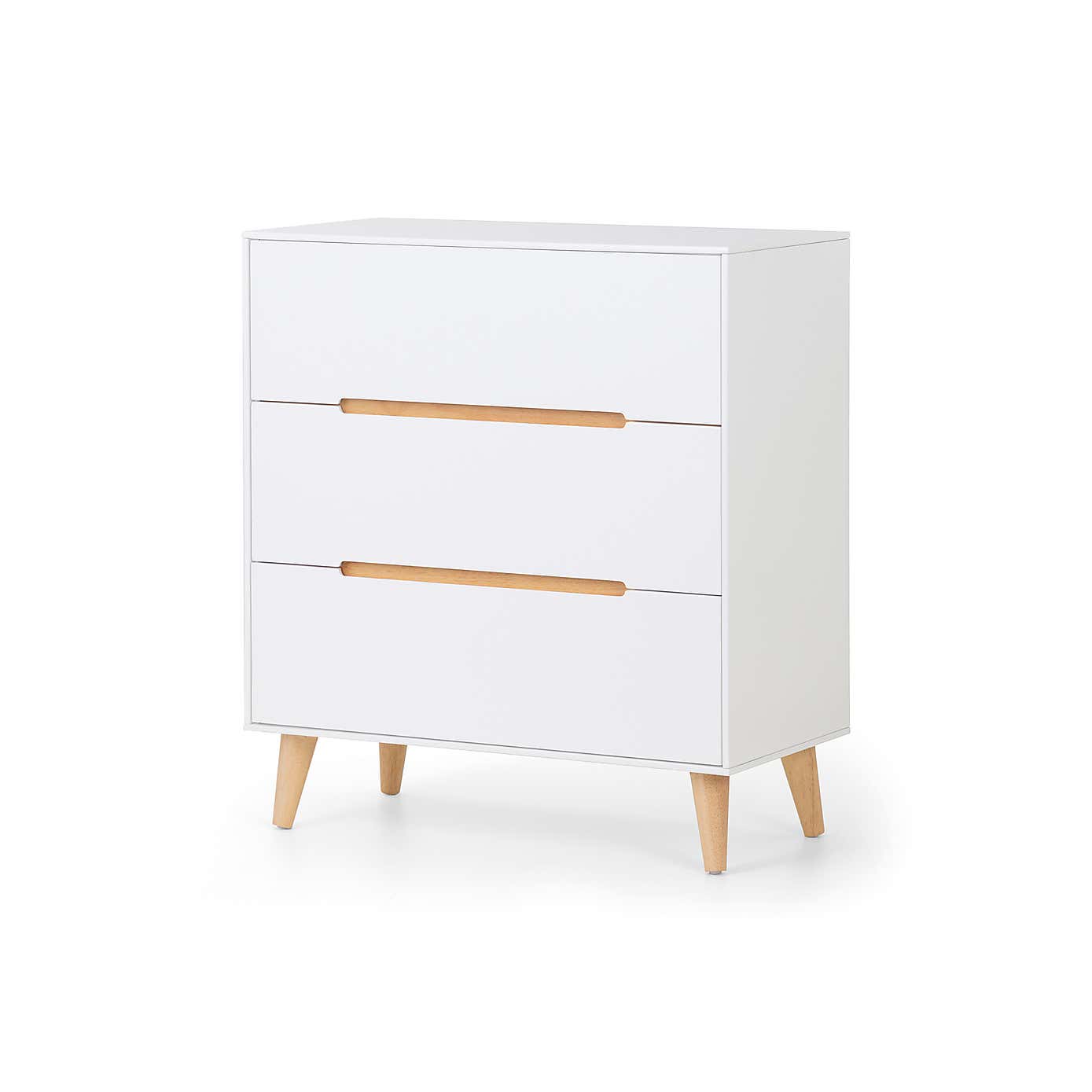Alicia 3 Drawer Chest, White & Oak