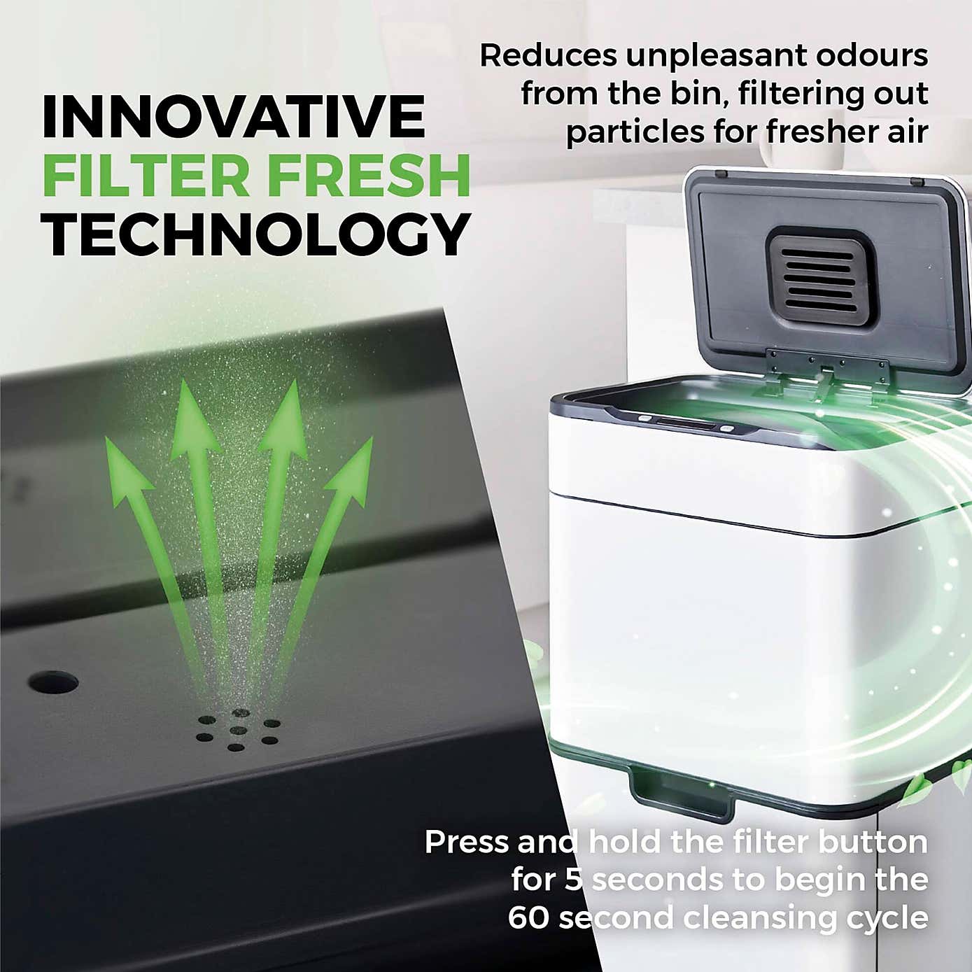 Tower 50L Ozone Recycling Sensor Bin