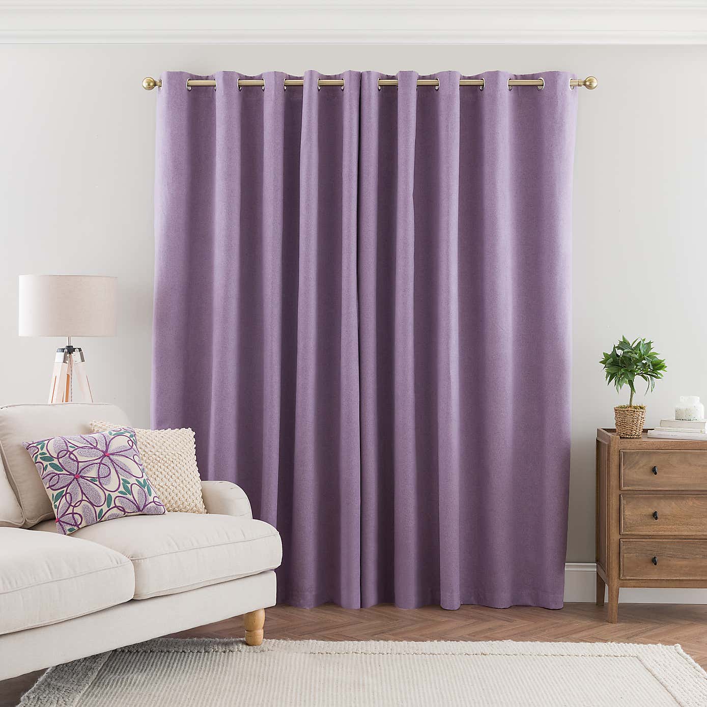 Luna Brushed Blackout Eyelet Curtains