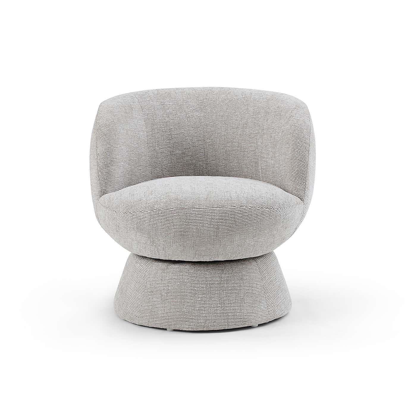 Tulip Chenille Curved Swivel Accent Chair