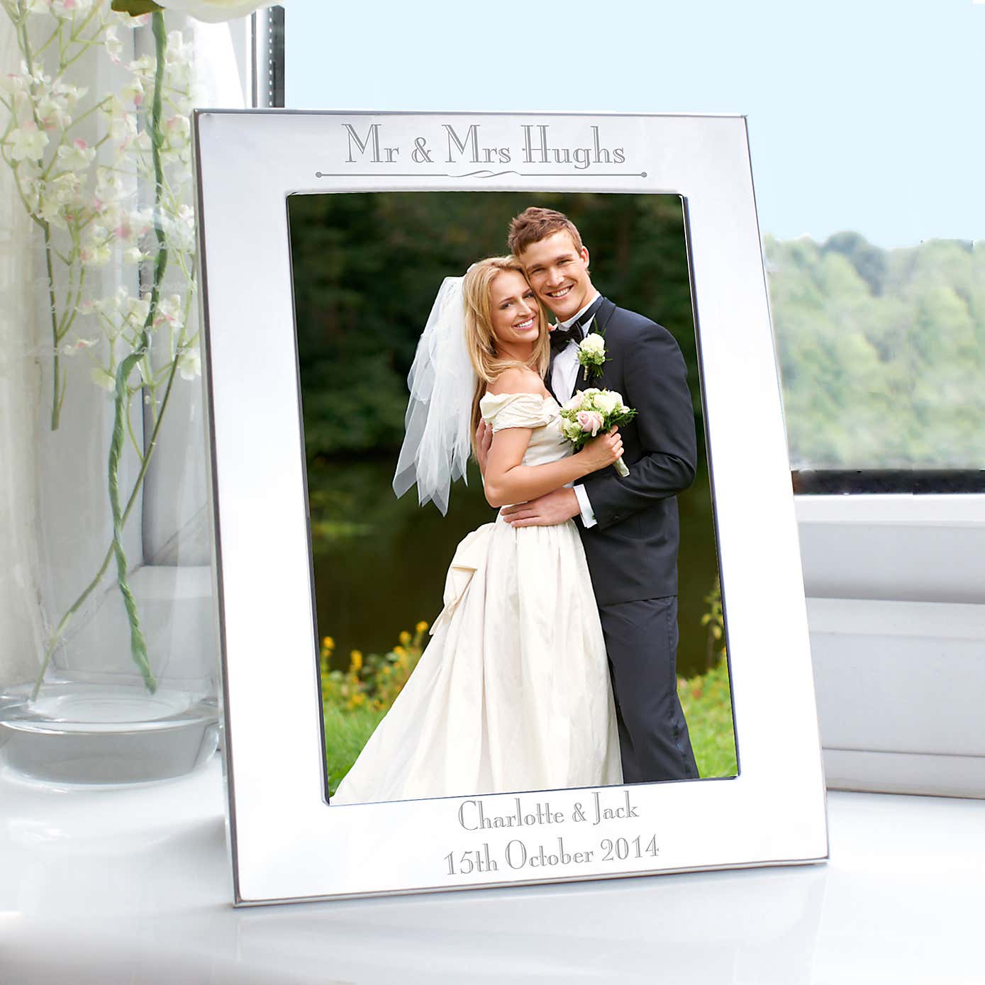 Personalised Silver Decorative Portrait Photo Frame