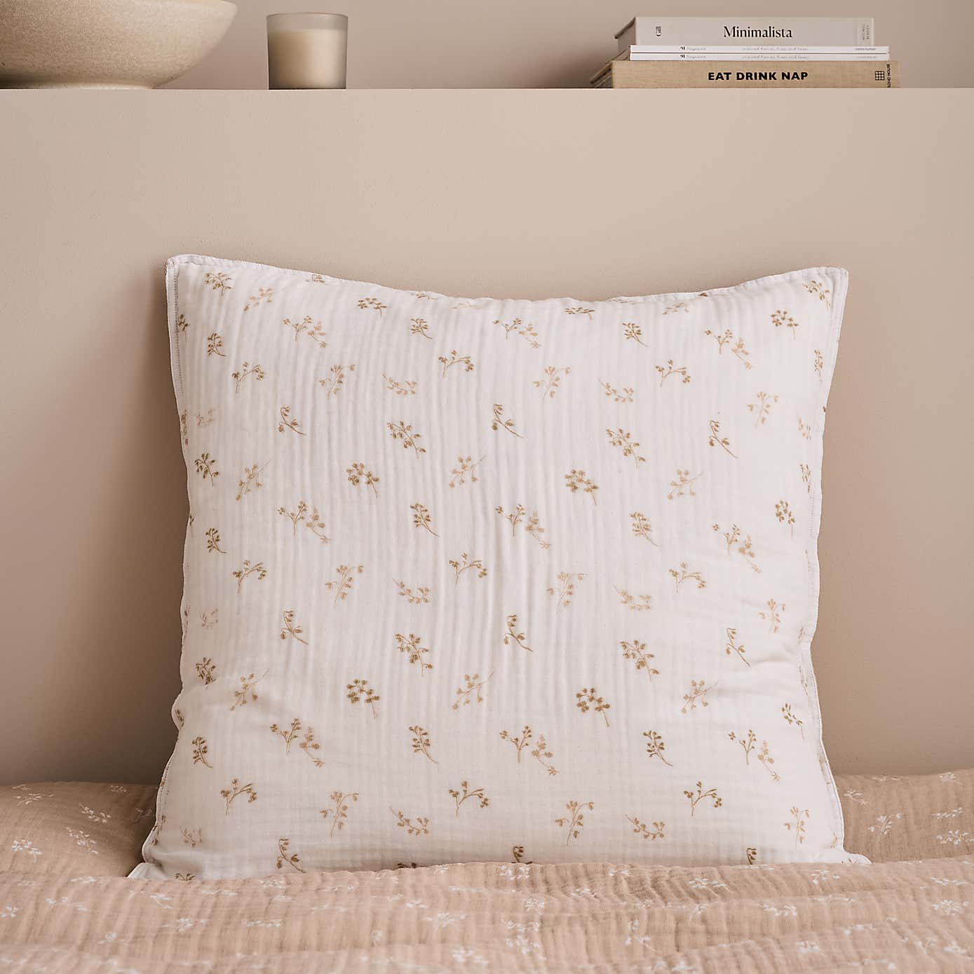 Cotton Muslin Spring Natural Continental Pillowcase