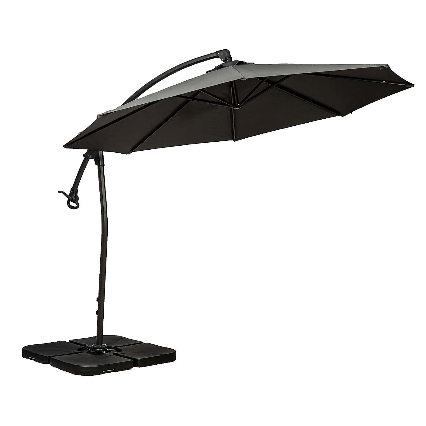 3m Royal Craft Deluxe Pedal Operated Rotational Cantilever Parasol with Cross Stand