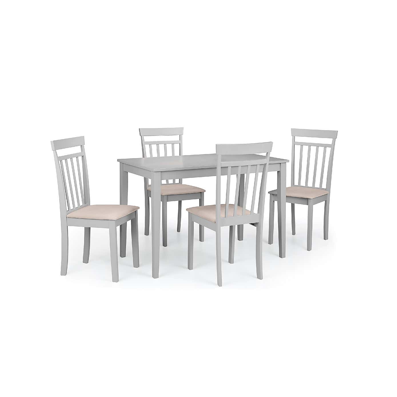 Taku Rectangular Grey Dining Table with 4 Coast Grey Chairs