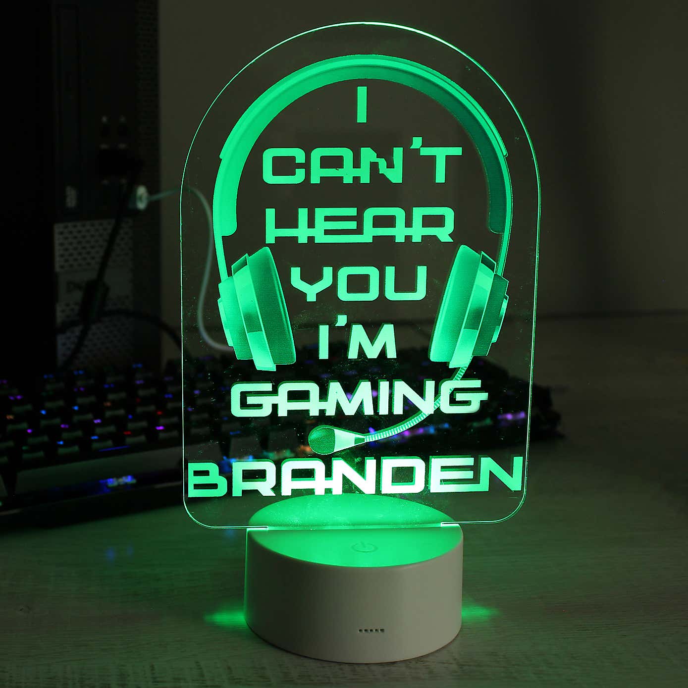 Personalised Blue Gaming Colour Changing Night LED Light