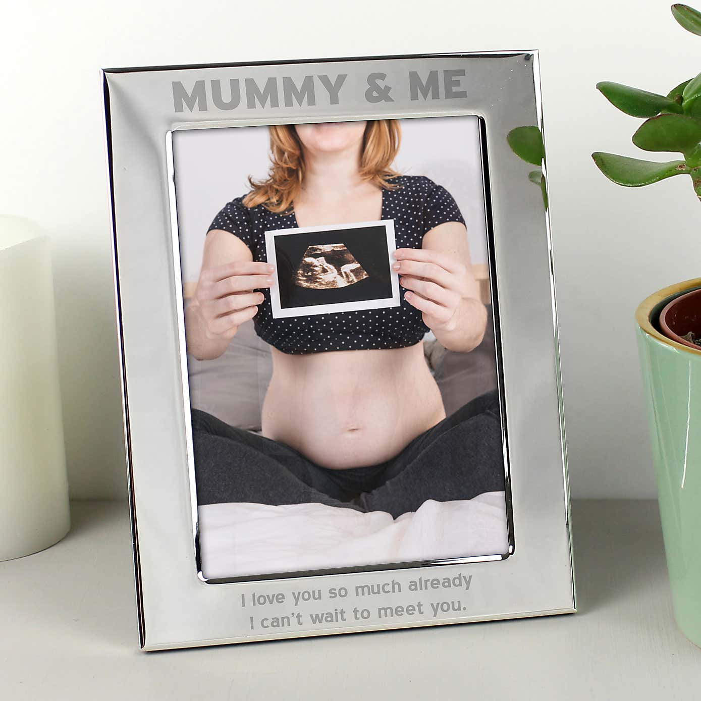 Personalised Silver Mummy and Me Portrait Photo Frame