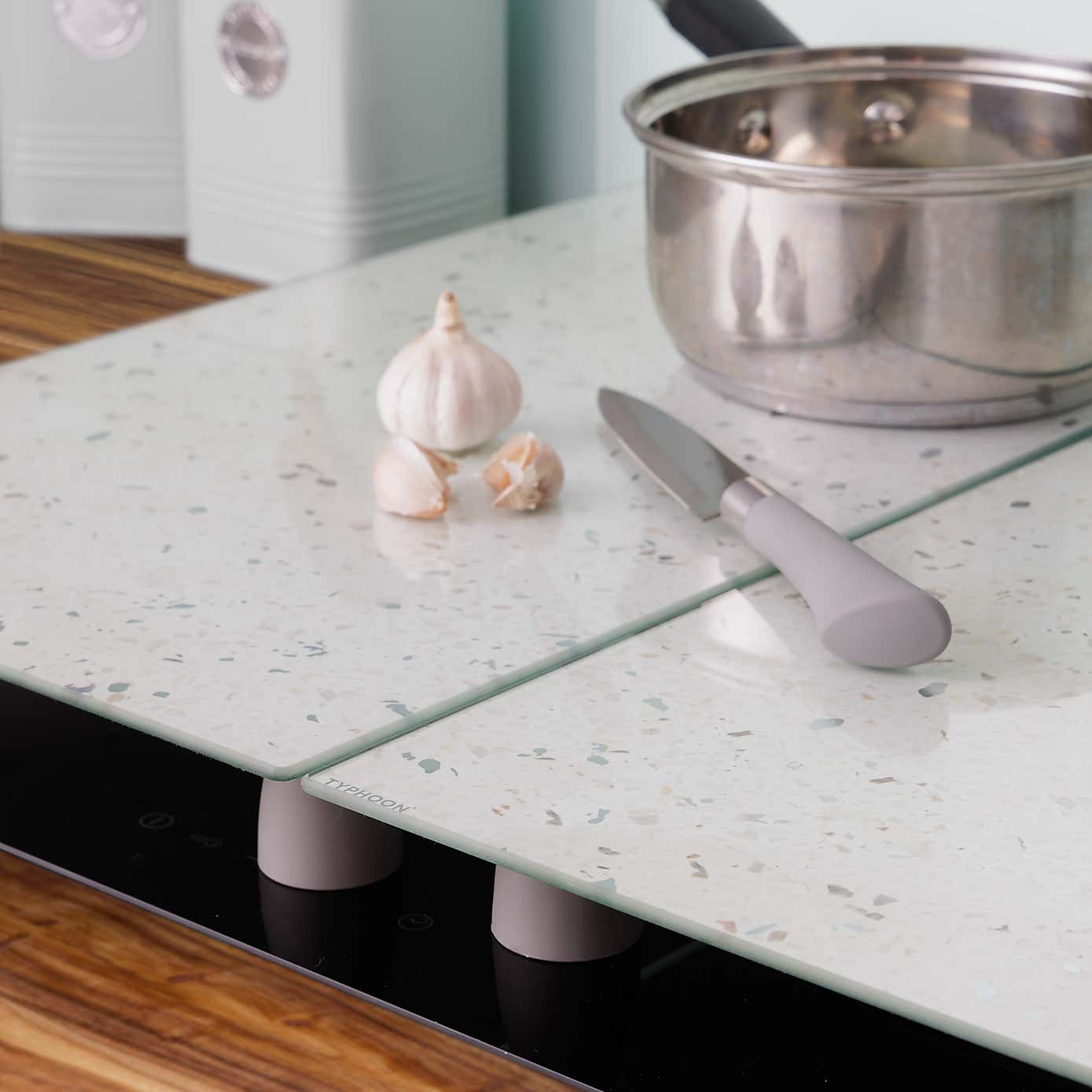 Typhoon Elements Set of 2 Glass Quartz Effect Hob Protectors