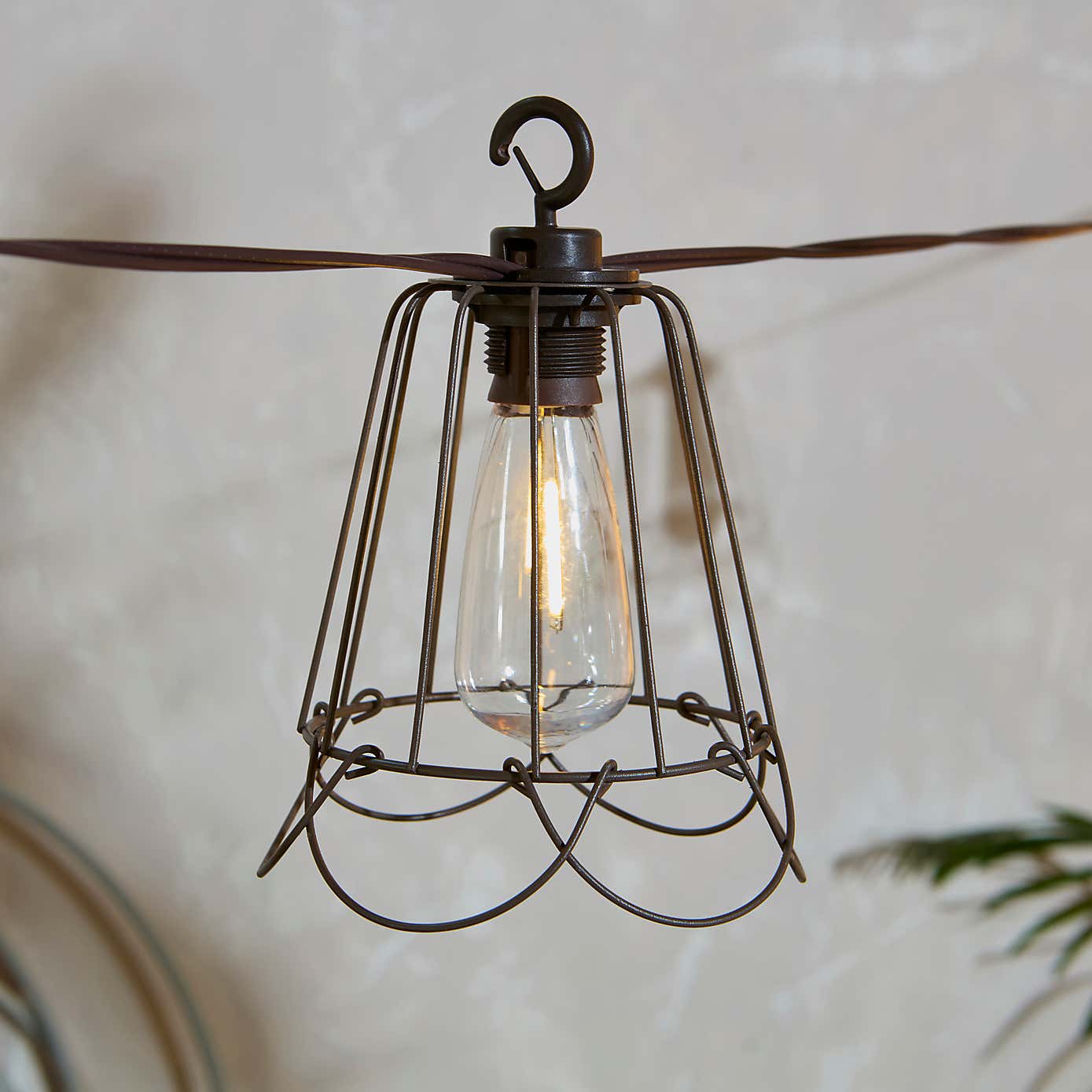 Cafe Metal 8 LED Indoor Outdoor Solar String Lights