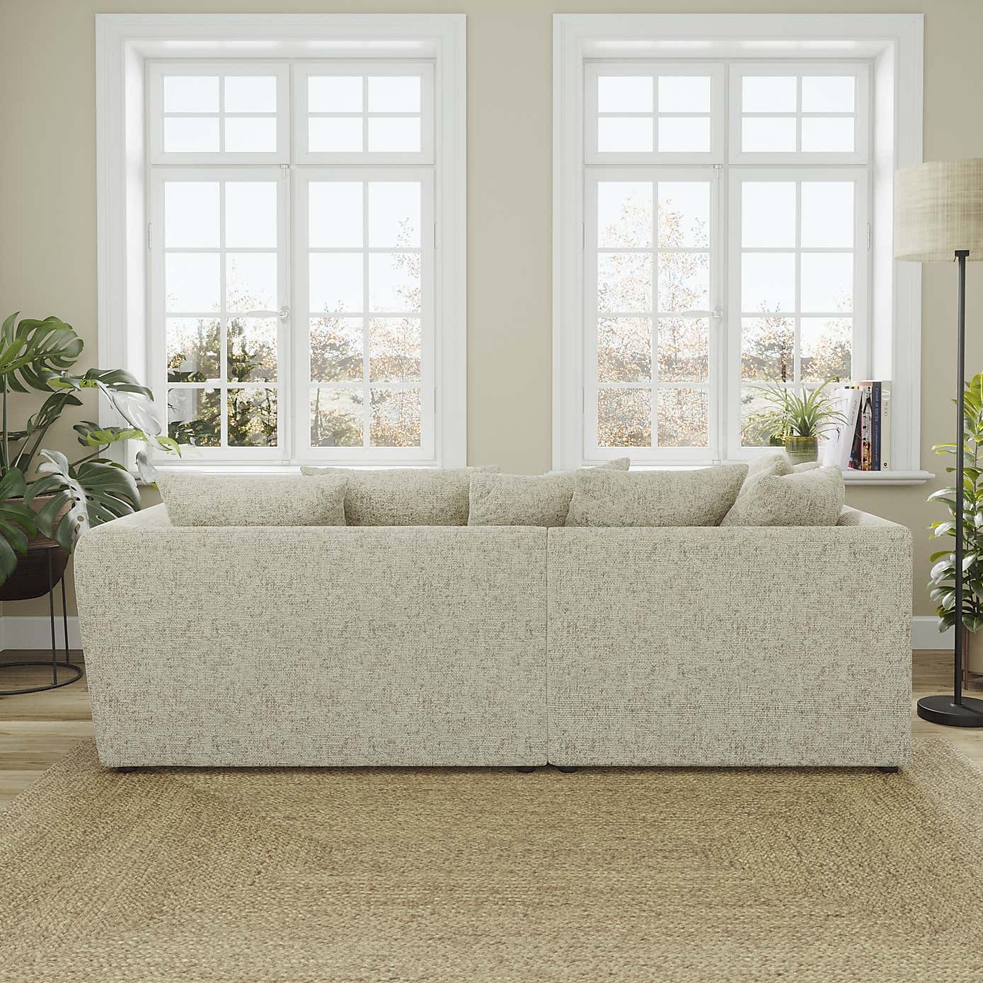 Blake Curved Arm Chunky Chenille Corner Chaise Sofa