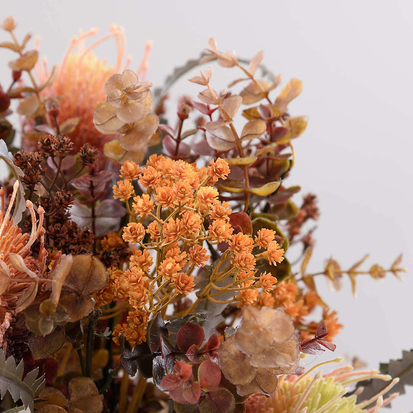 Florals Forever Artificial Autumn Protea and Gypsophila Bouquet