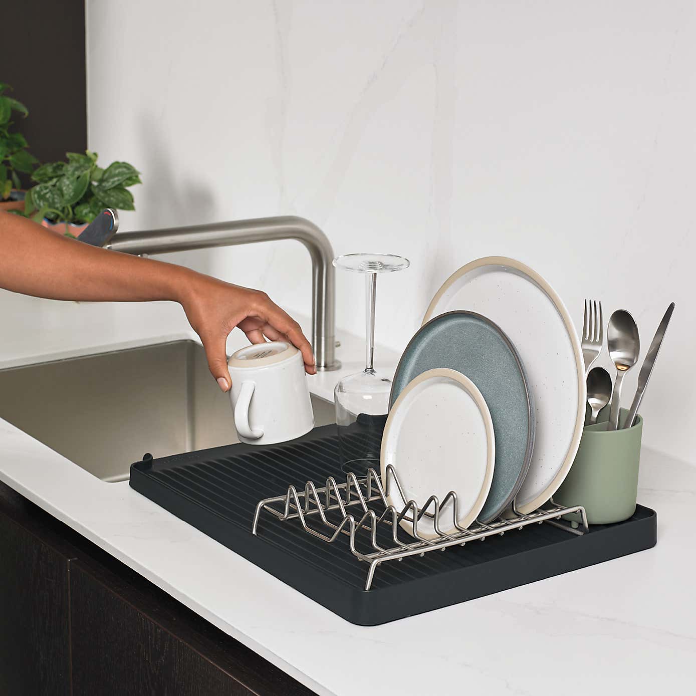 Reborn Recycled Large Draining Rack Sage Green