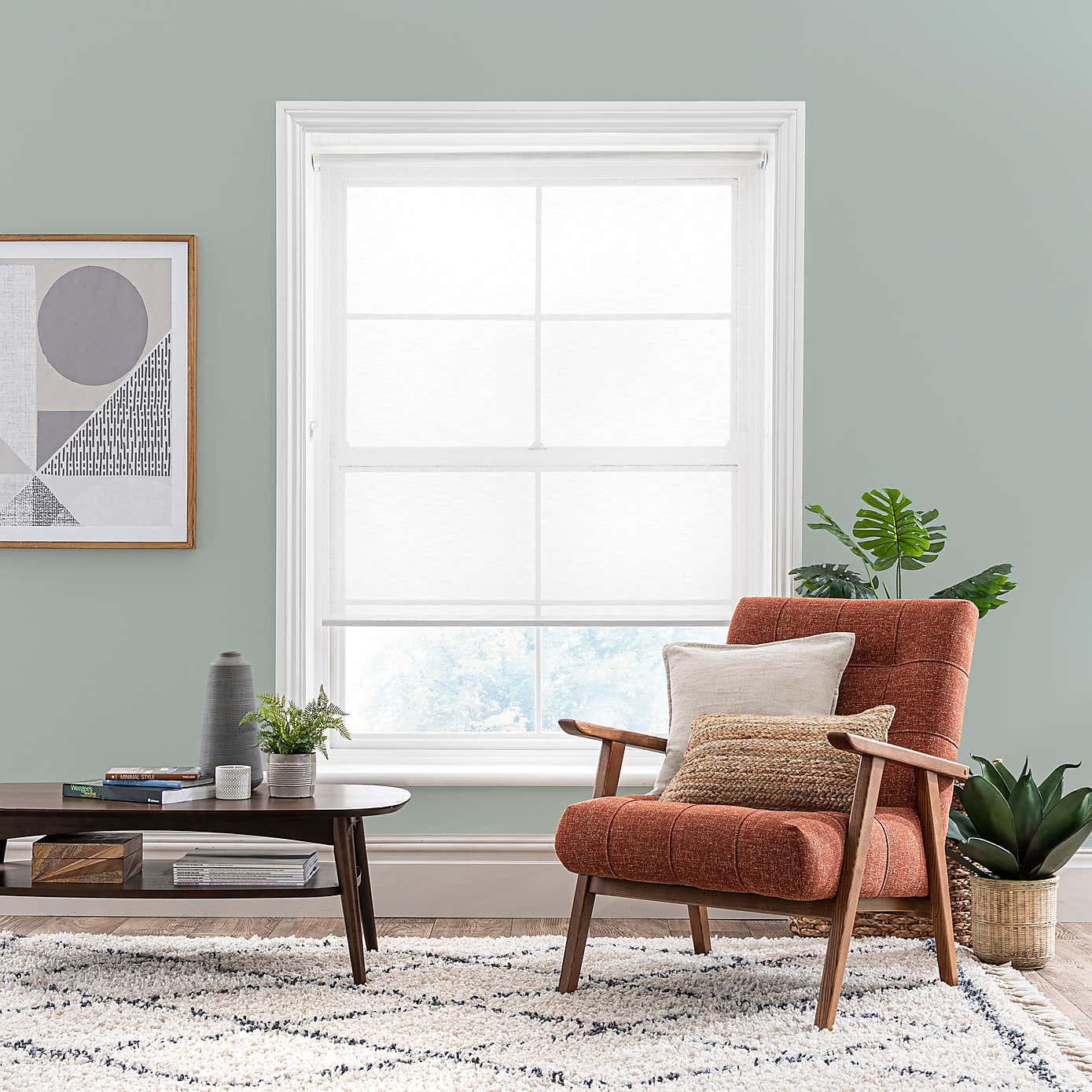 Pollen Reducing White Sheer Roller Blind