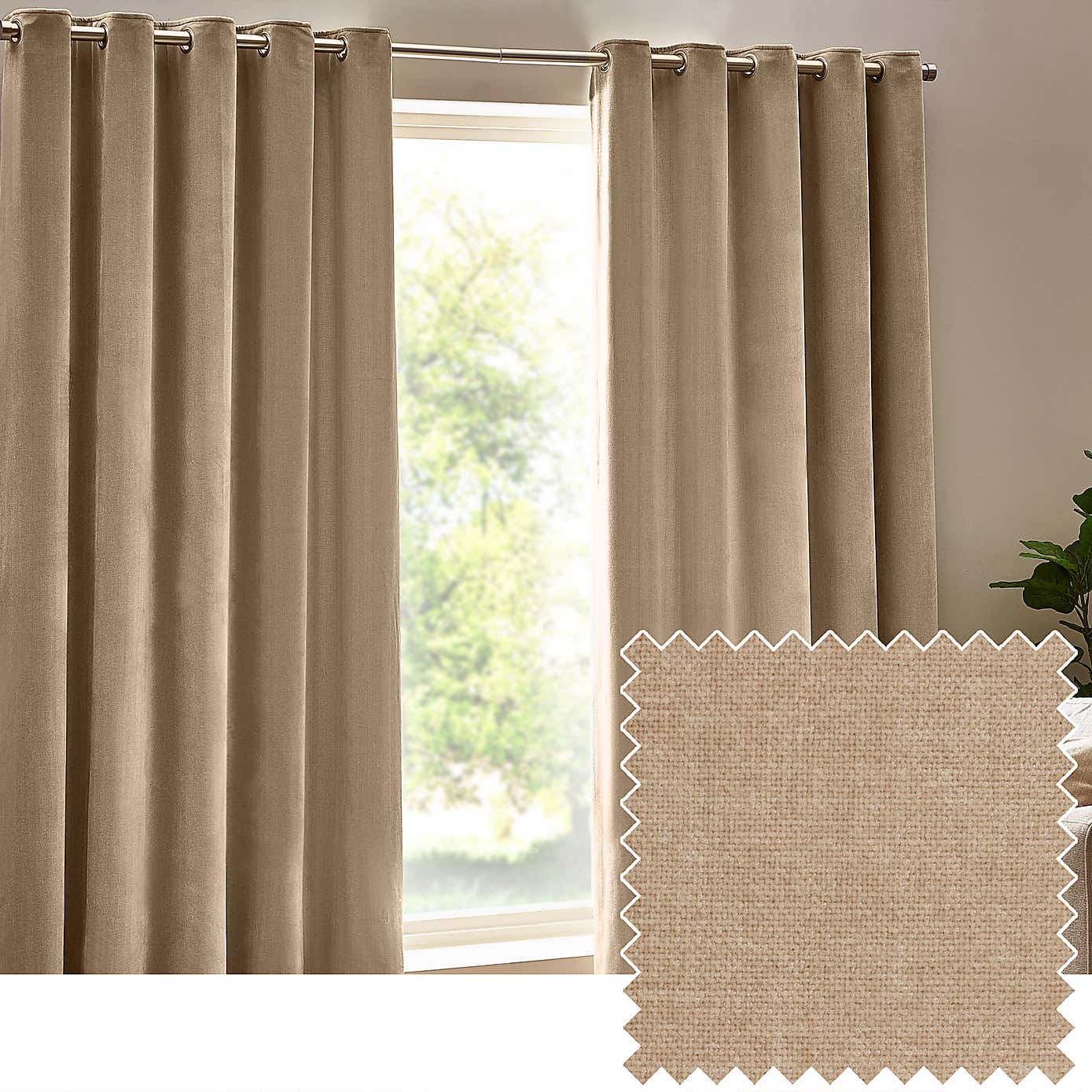 Yard Heavy Chenille Eyelet Curtains