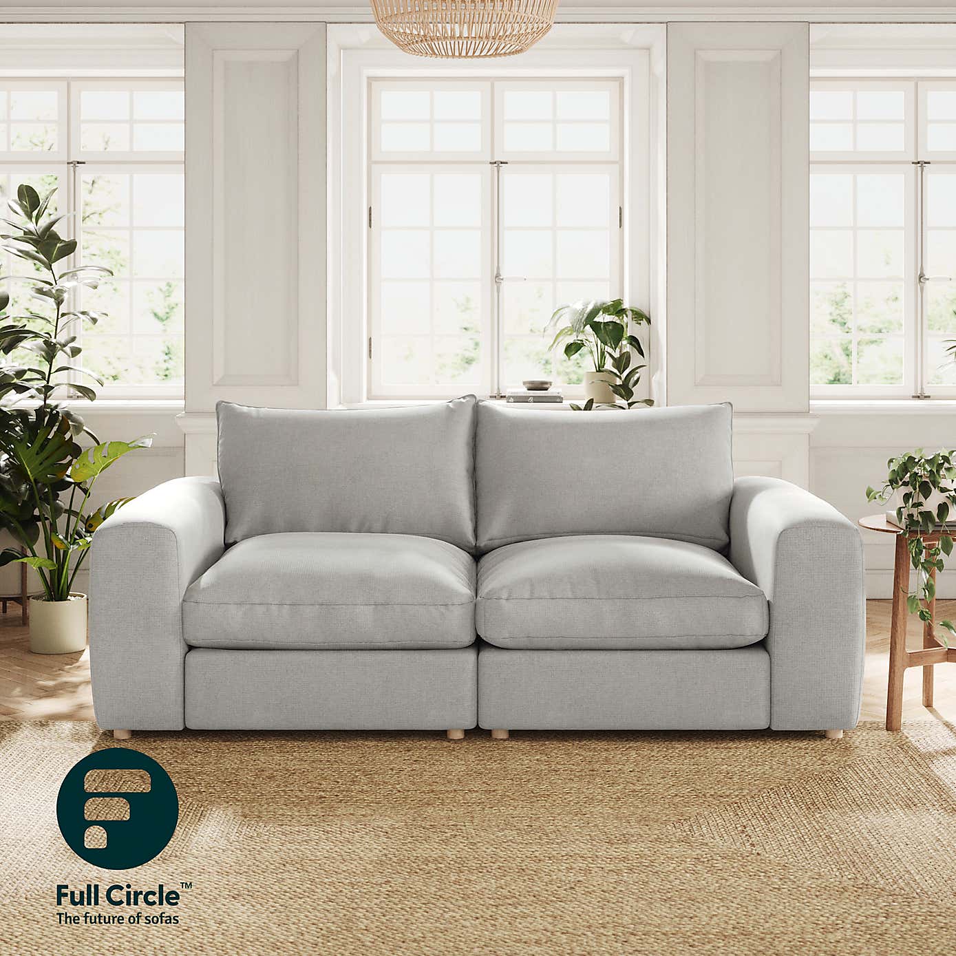 Austin Tonal Weave 4 Seater Sofa, Silver