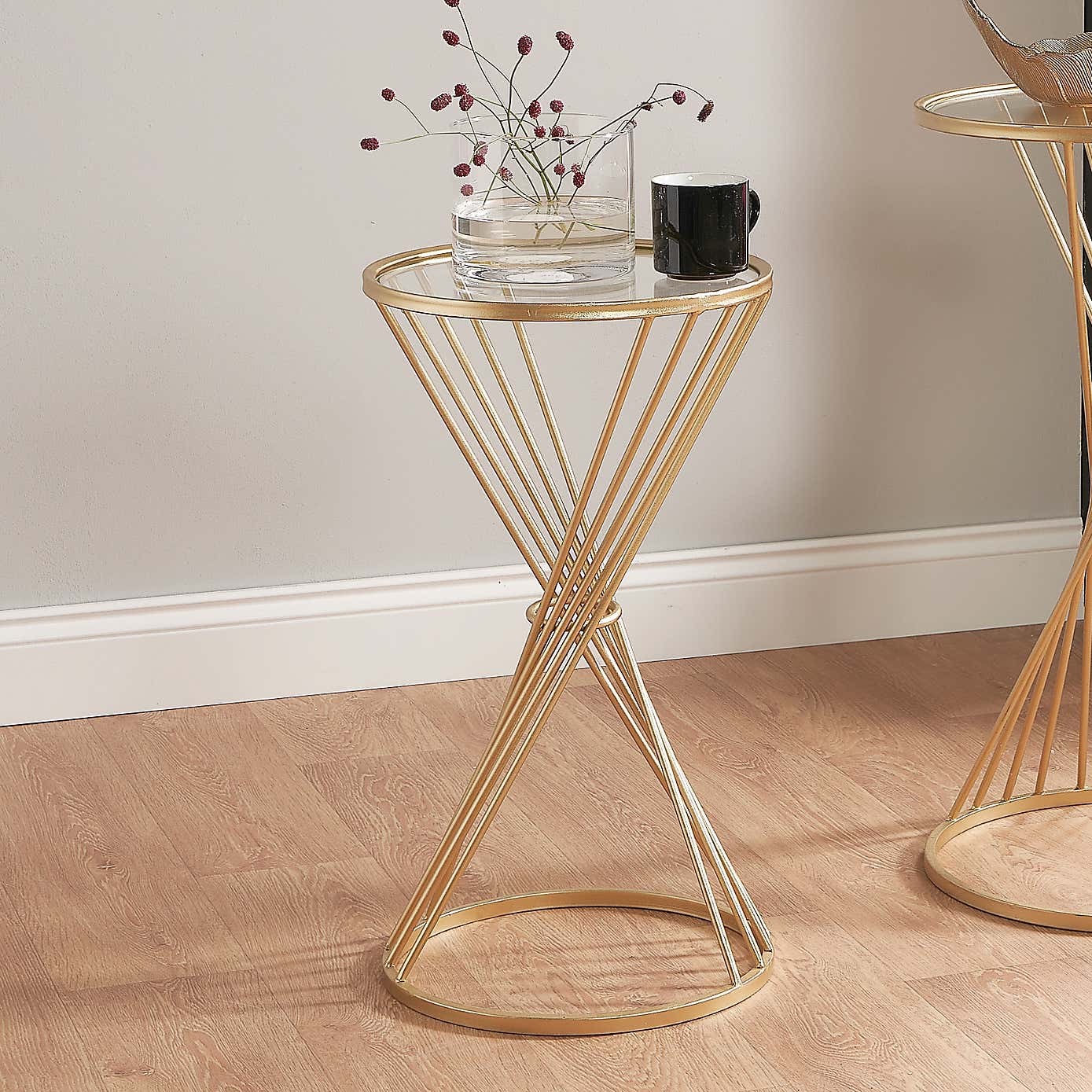 Pacific Liberty Side Table, Iron & Glass