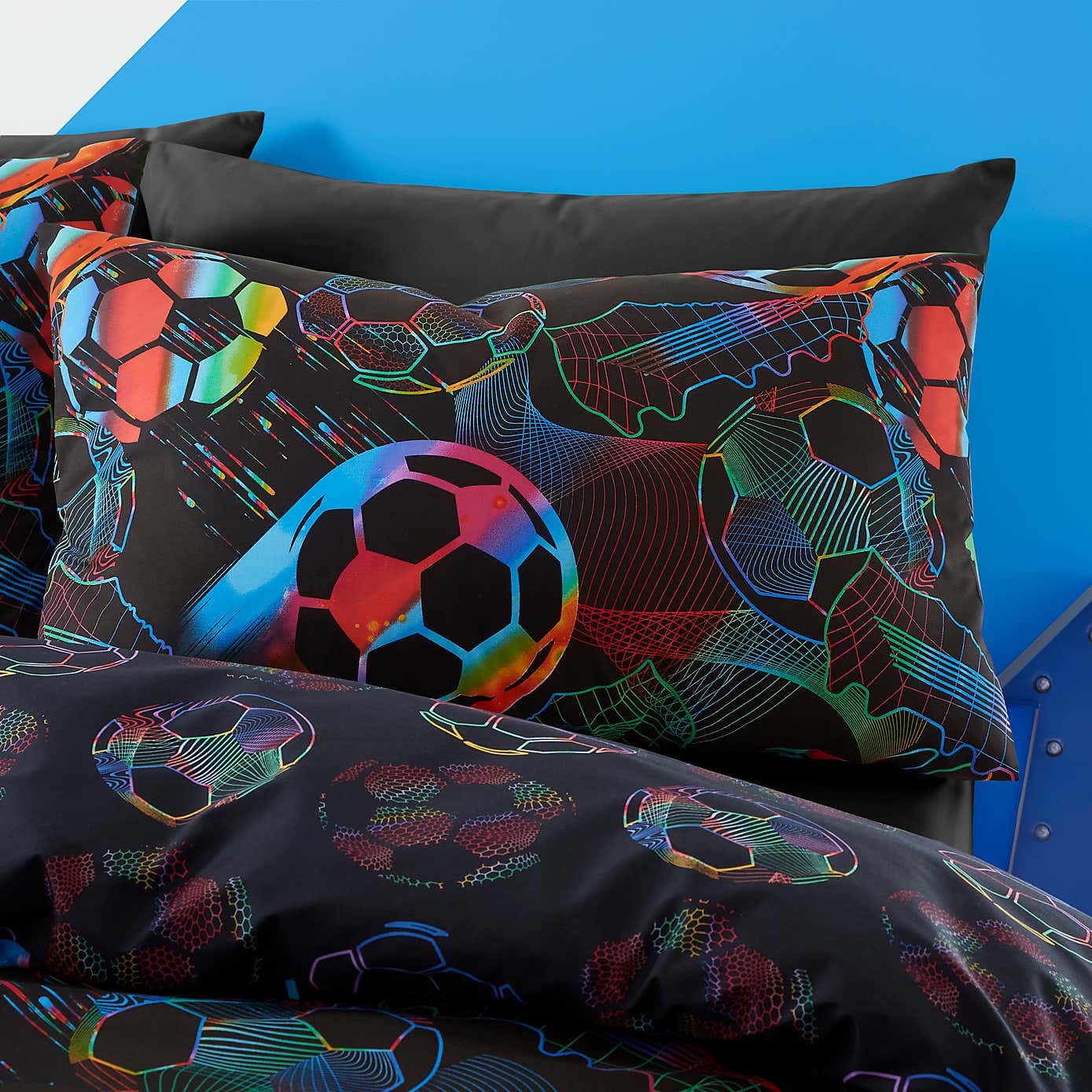 Bright Football Duvet Cover & Pillowcase Set