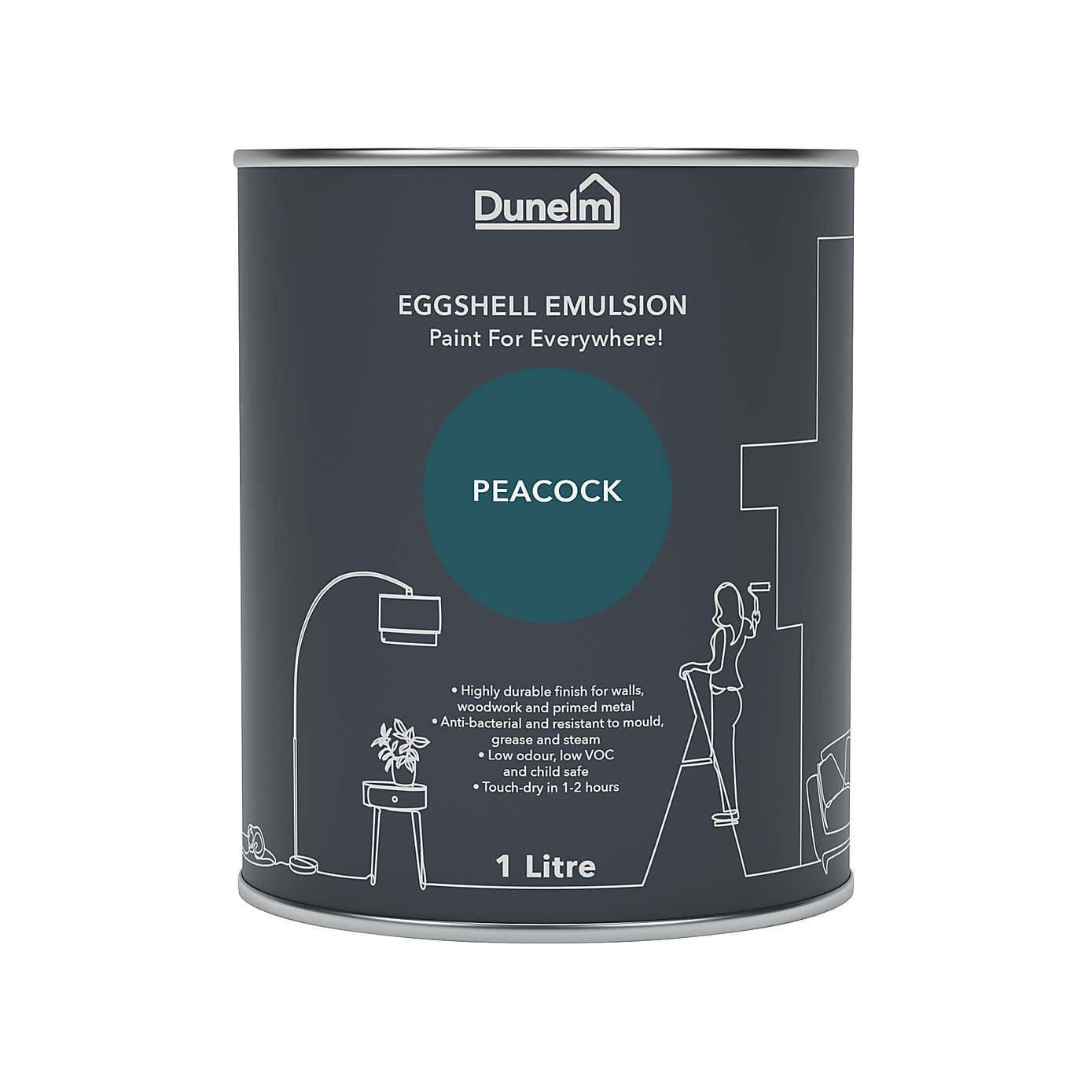 Dunelm Peacock Eggshell Emulsion Paint