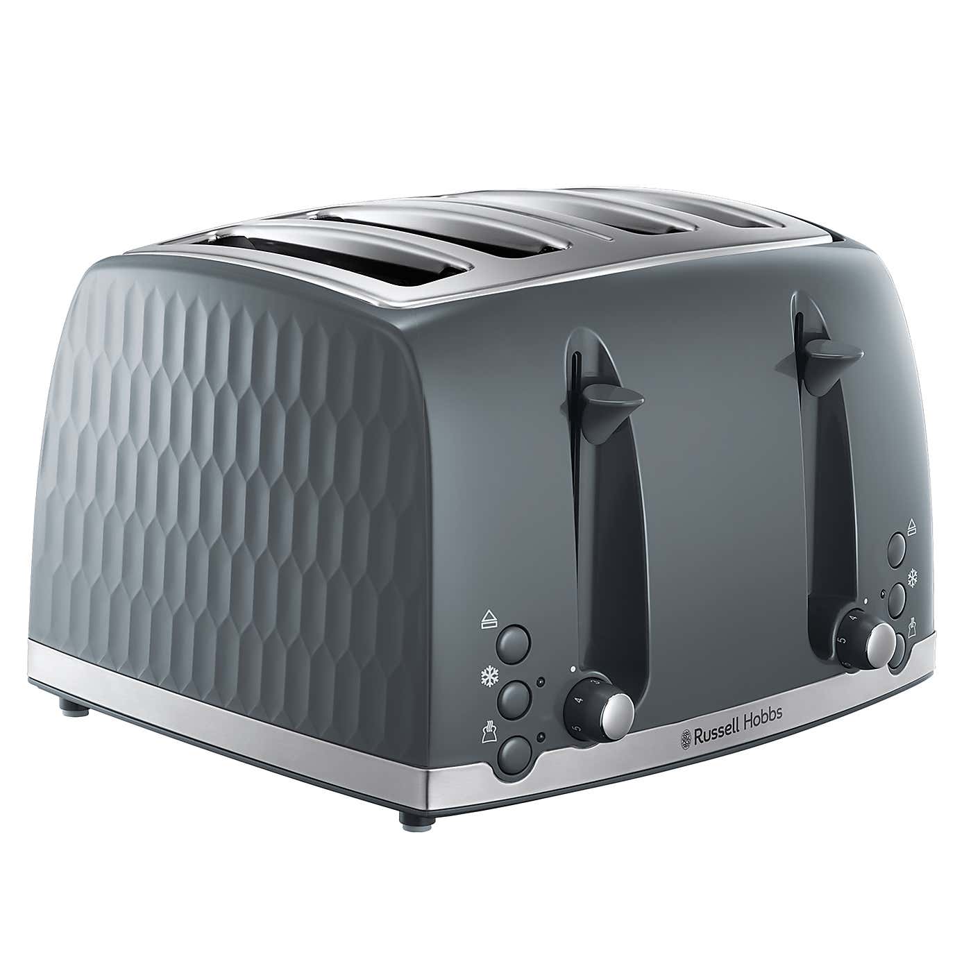 Russell Hobbs Honeycomb Grey 4 Slice Toaster