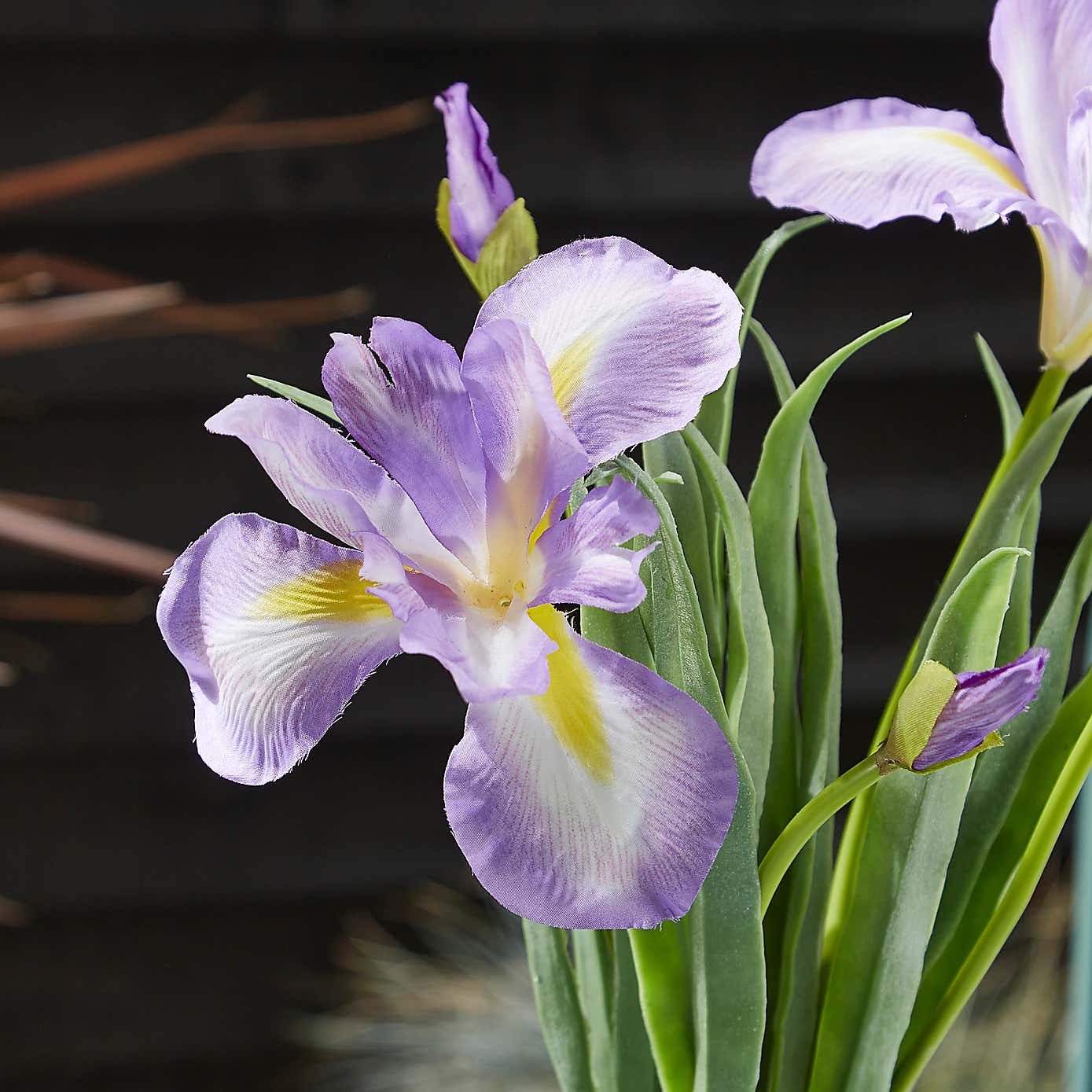 Artificial Iris Flower in Ceramic Plant Pot
