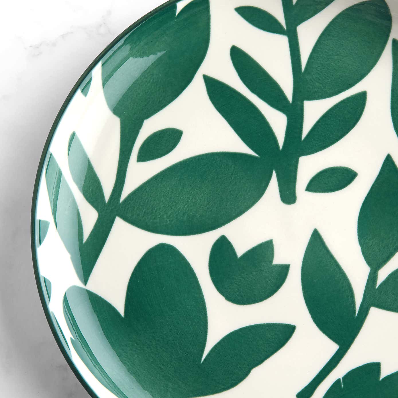 Elements Silhouette Green Glazed Stoneware  Side Plate