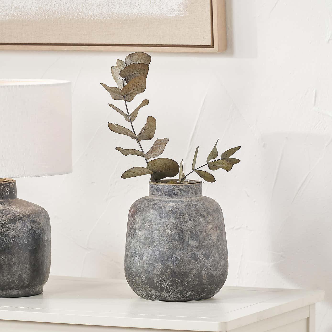 Vulcan Grey Volcanic Stoneware Vase